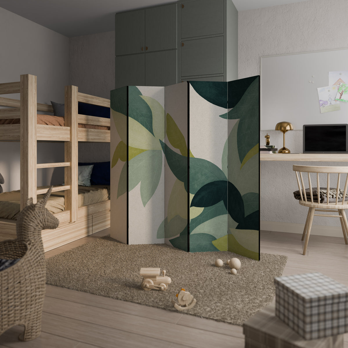 LEAFY VIBRATION Biombo de 5 paneles