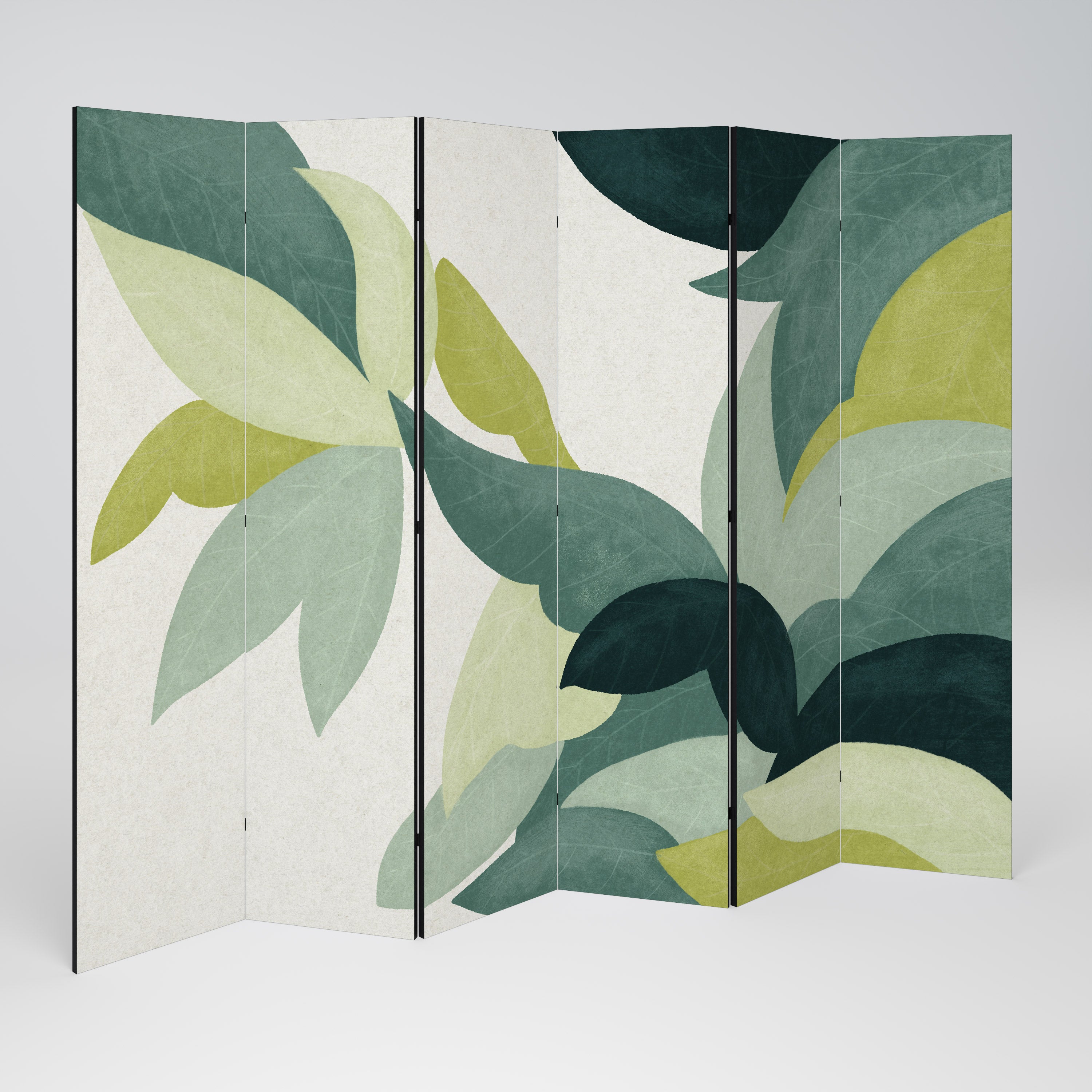 Biombo decorativo LEAFY VIBRATION de 6 paneles