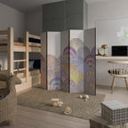 PASTEL OCEAN DREAMS Biombo Decorativo de 5 Paneles