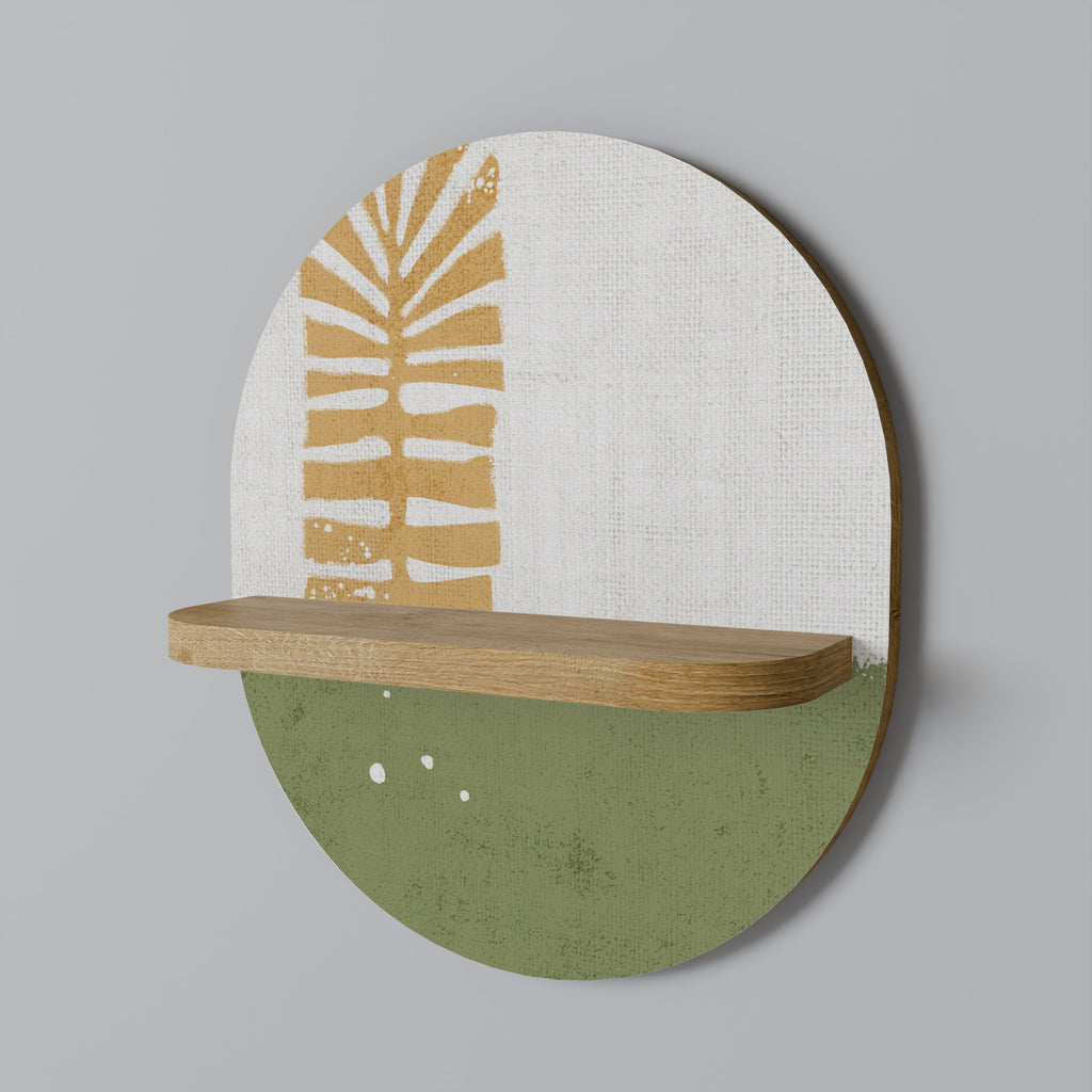 Estantería de arte ovalada GREENERY WALK con efecto roble