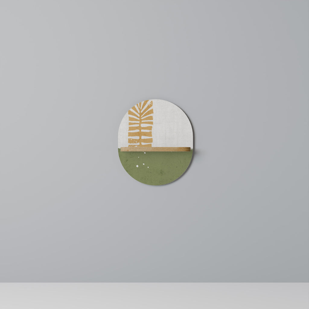 Estantería de arte ovalada GREENERY WALK con efecto roble