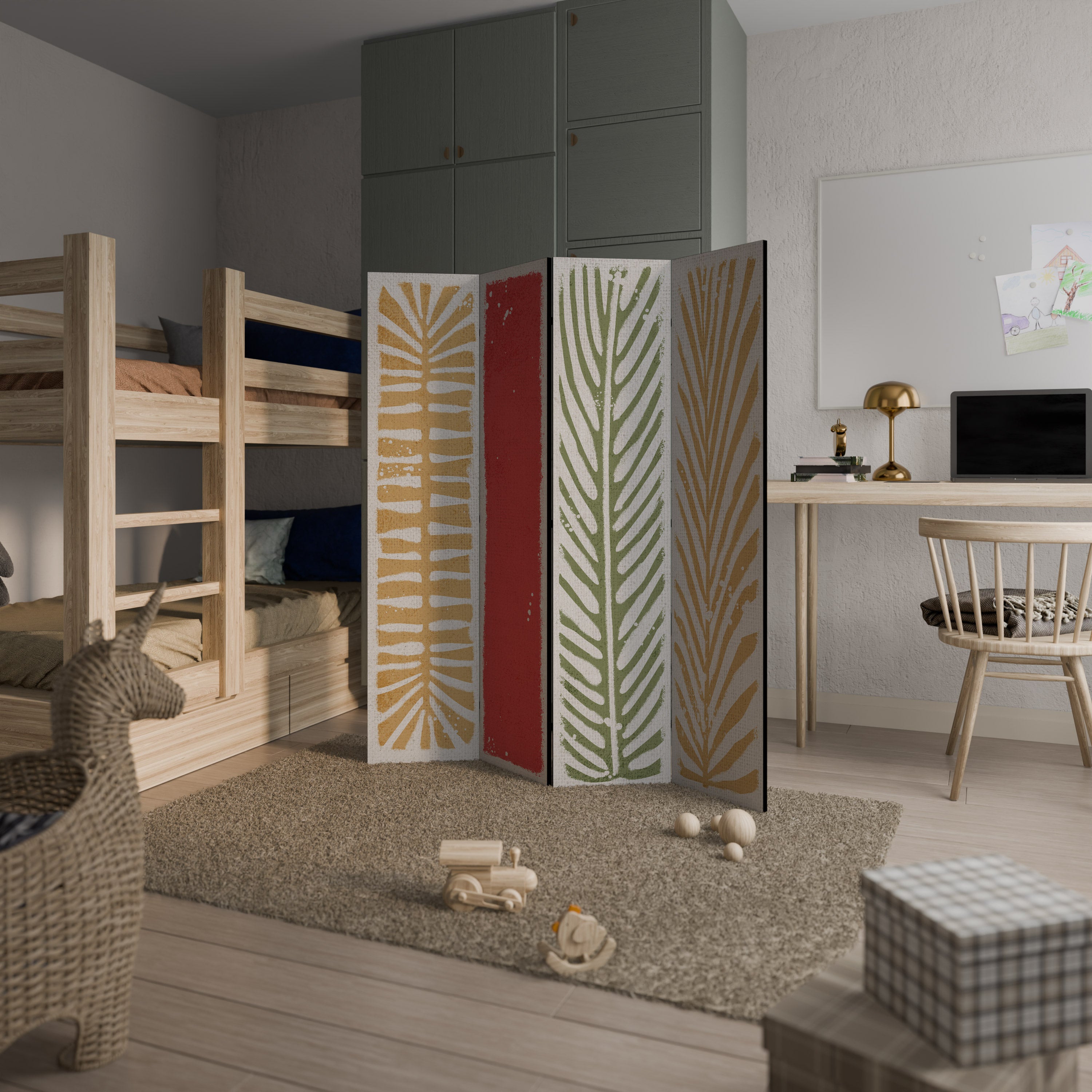 Biombo decorativo de 4 paneles GREENERY WALK