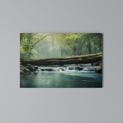 DREAMY WATERFALL GLIMMER Cuadro en lienzo horizontal