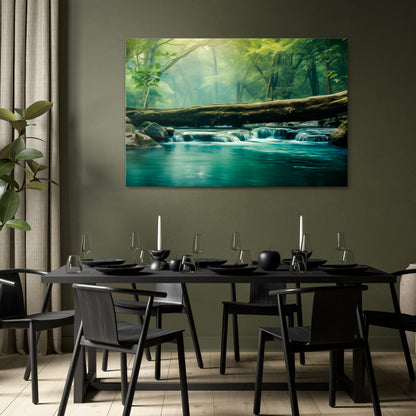 DREAMY WATERFALL GLIMMER Cuadro en lienzo horizontal