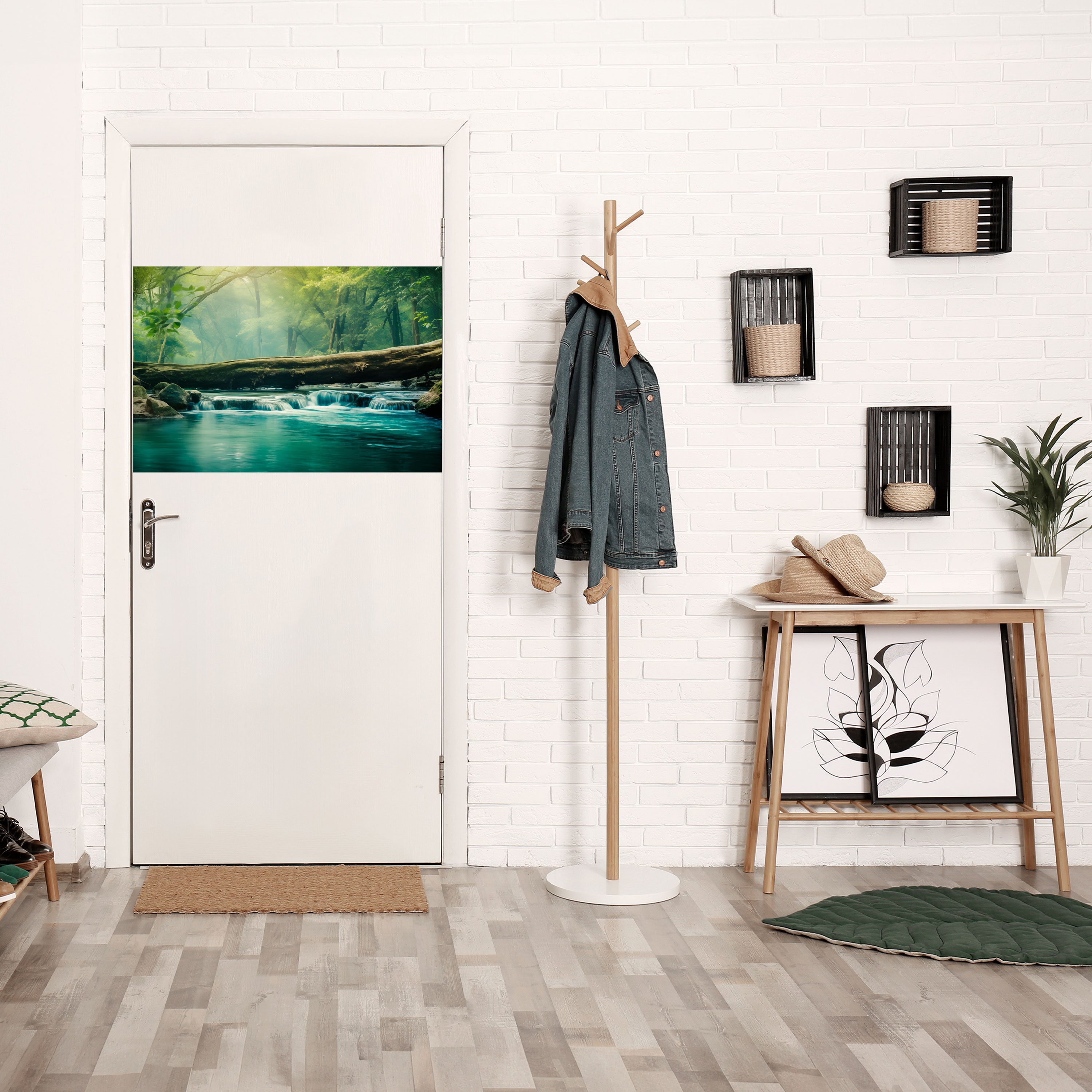 CASCADA DE ENSUEÑO DESTELLO Póster horizontal autoadhesivo