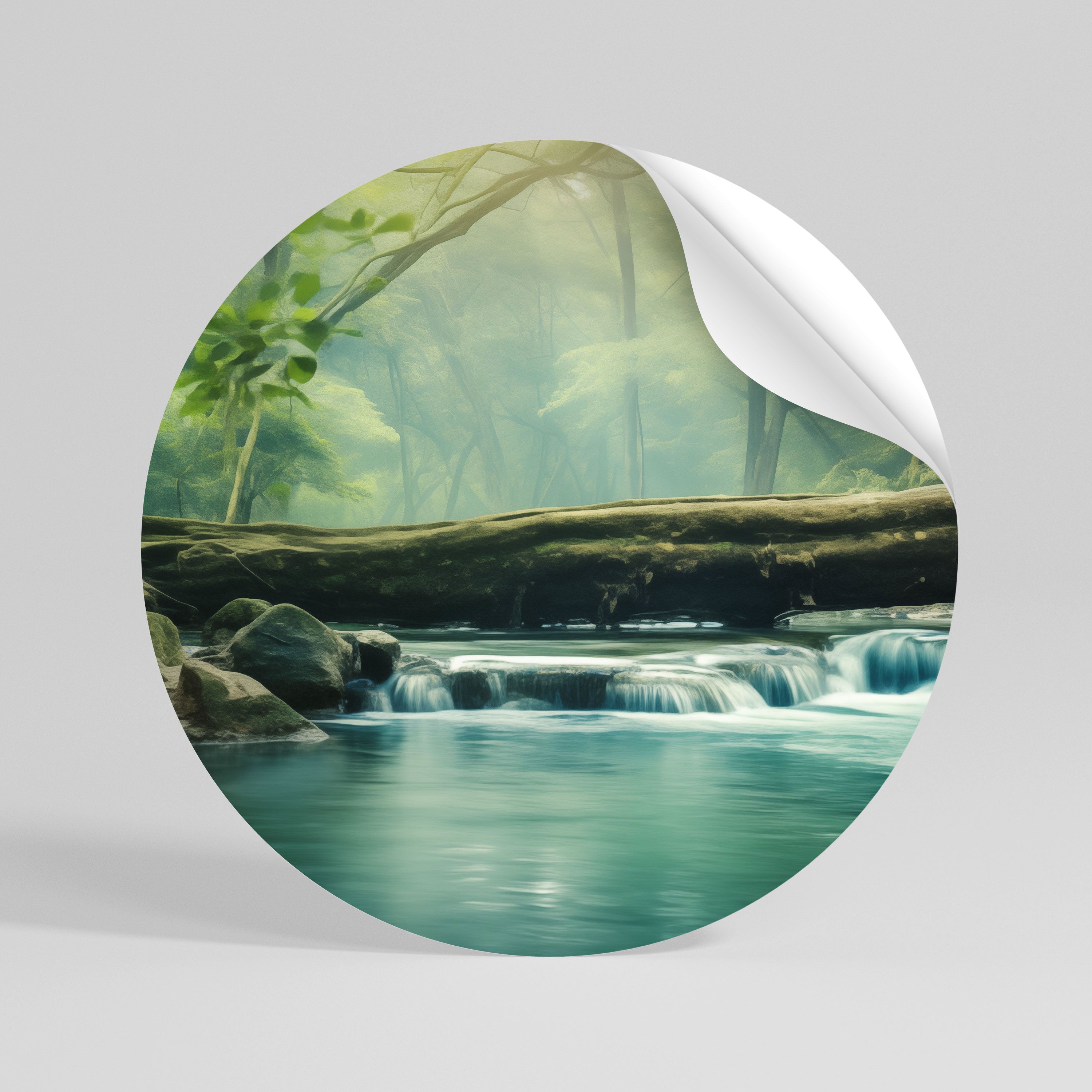 DREAMY WATERFALL GLIMMER Vinilo adhesivo redondo