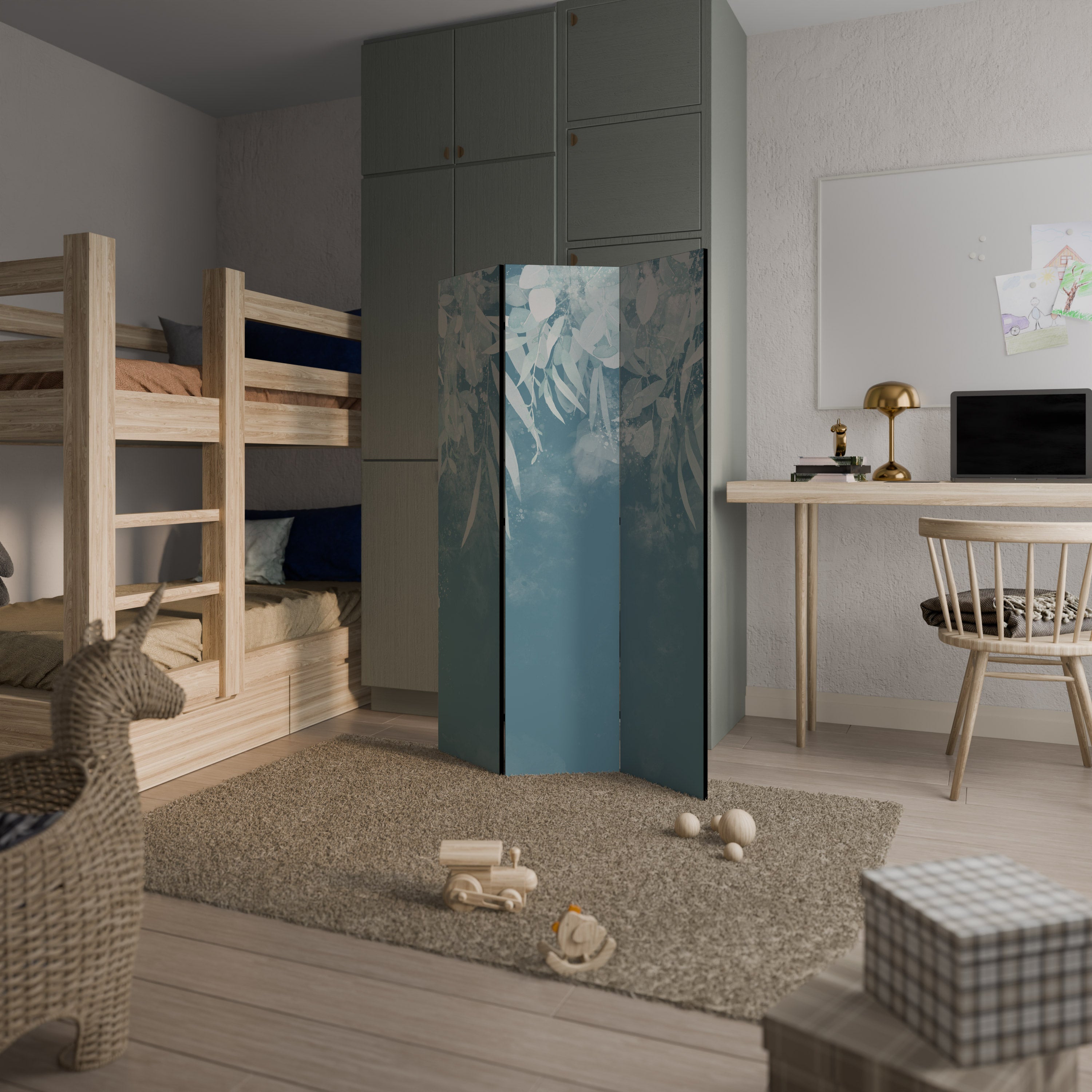 ELEGANT NATURES EMBRACE Biombo de 3 paneles