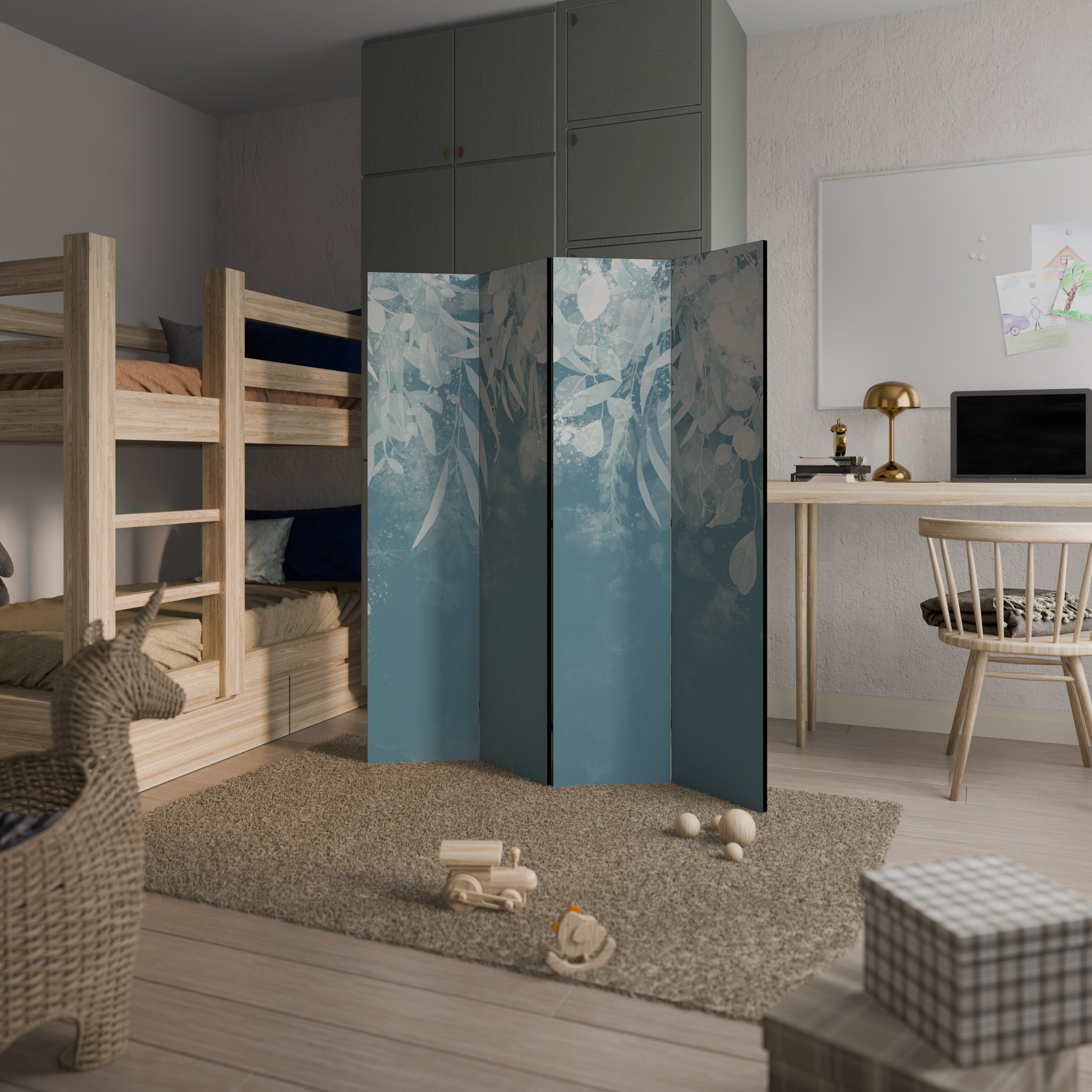 Biombo decorativo de 4 paneles ELEGANT NATURES EMBRACE