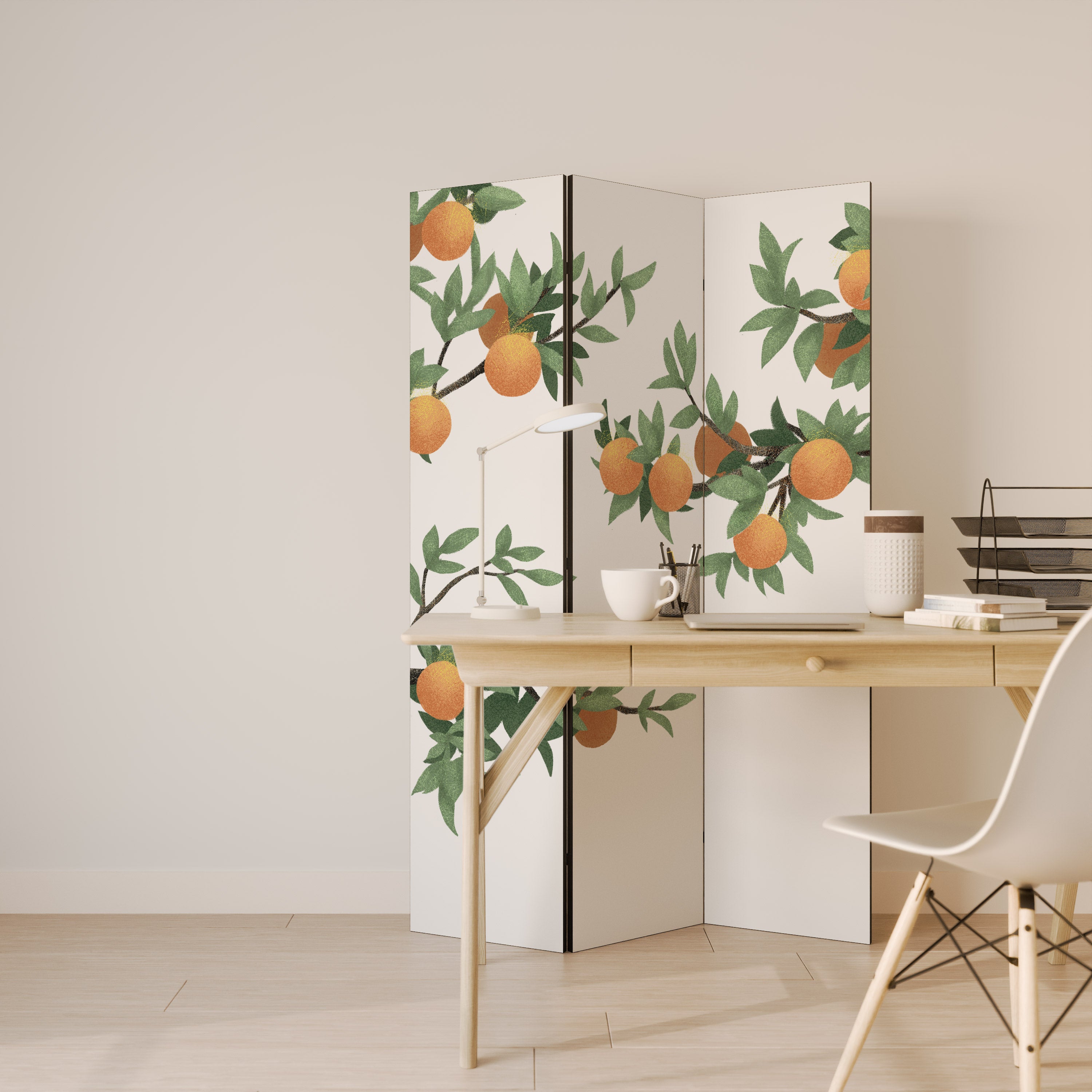 GORGEOUS ORANGE Biombo de 3 paneles