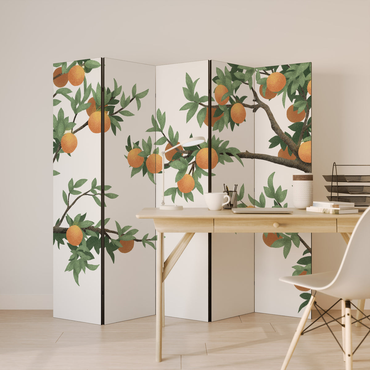 GORGEOUS ORANGE Biombo de 5 paneles
