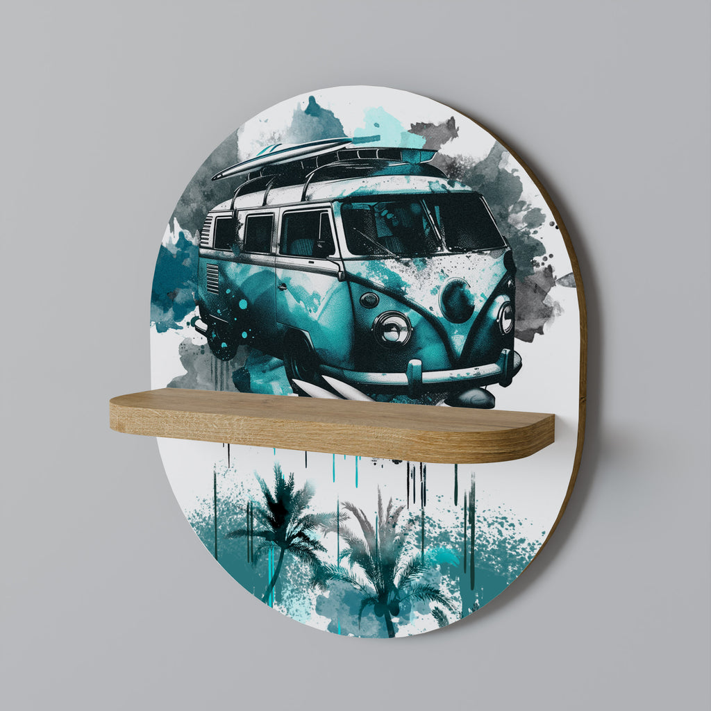 Estantería de arte ovalada CARAVELLE LEGEND con efecto roble