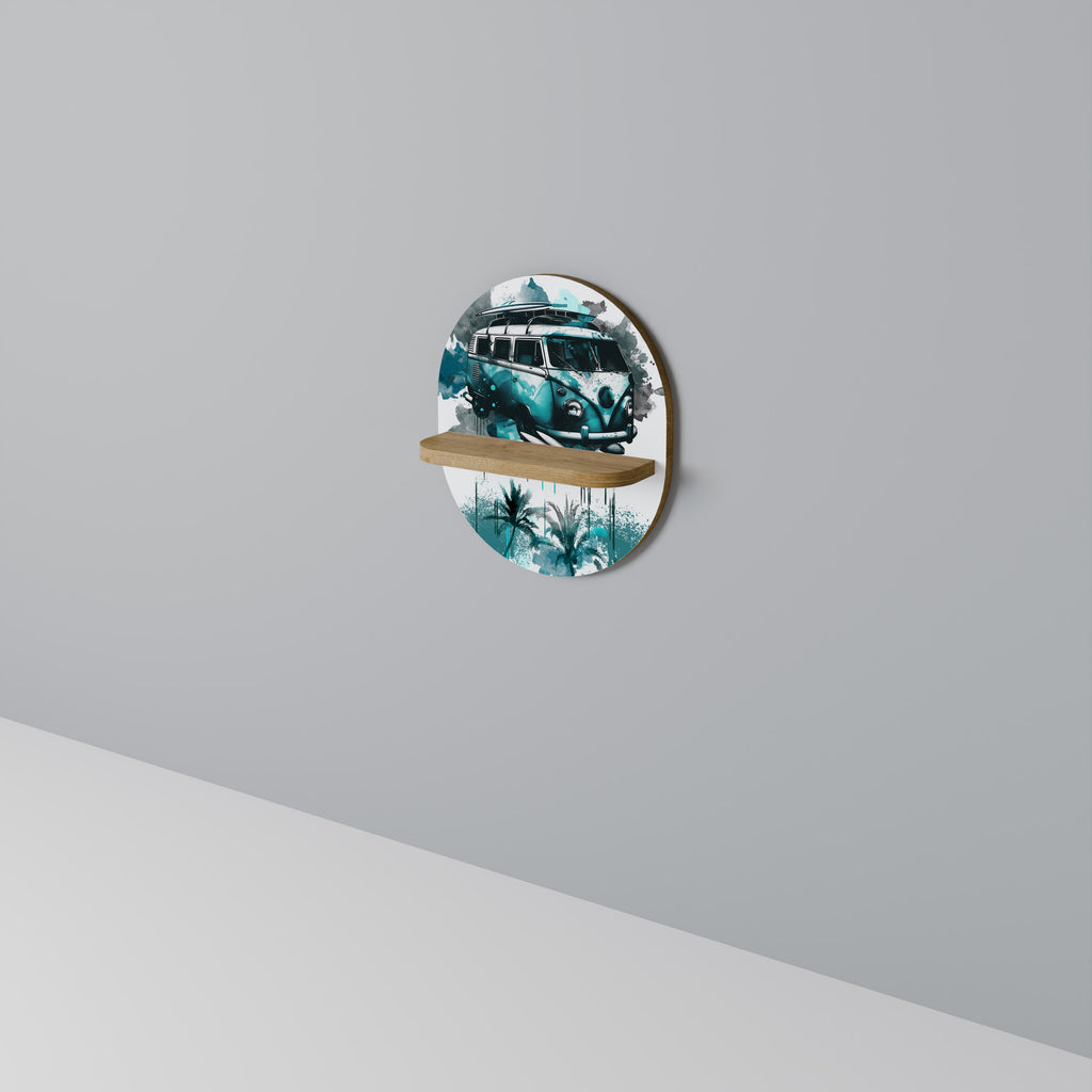 Estantería de arte ovalada CARAVELLE LEGEND con efecto roble