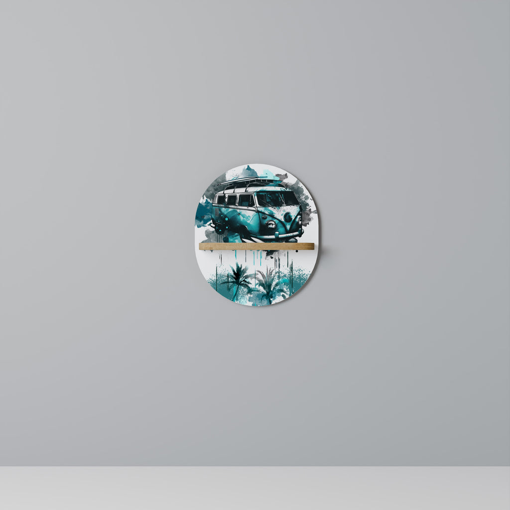 Estantería de arte ovalada CARAVELLE LEGEND con efecto roble