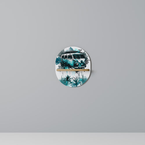 CARAVELLE LEGEND Oval Art Shelf In Oak Effect