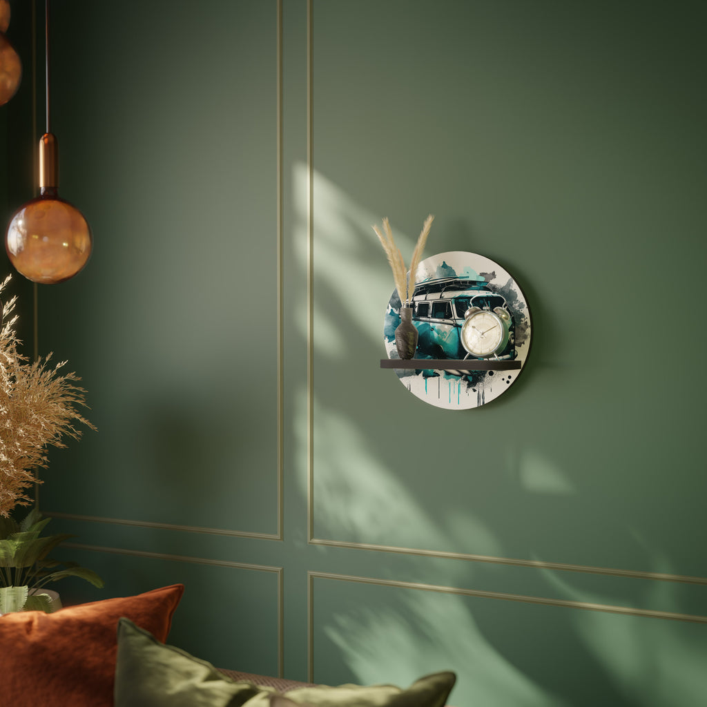CARAVELLE LEGEND Round Art Shelf In Black Finish