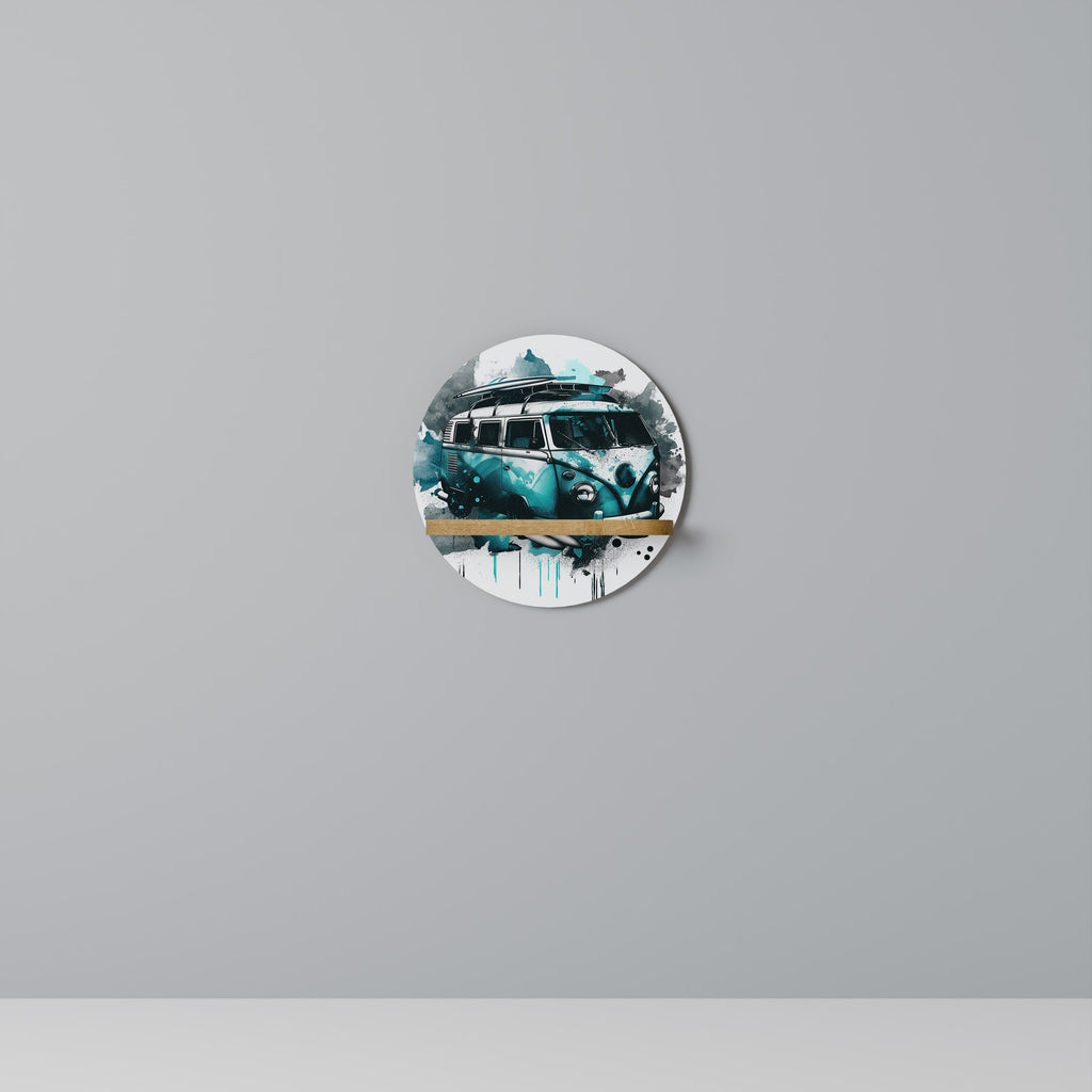 Estantería de arte redonda CARAVELLE LEGEND con efecto roble