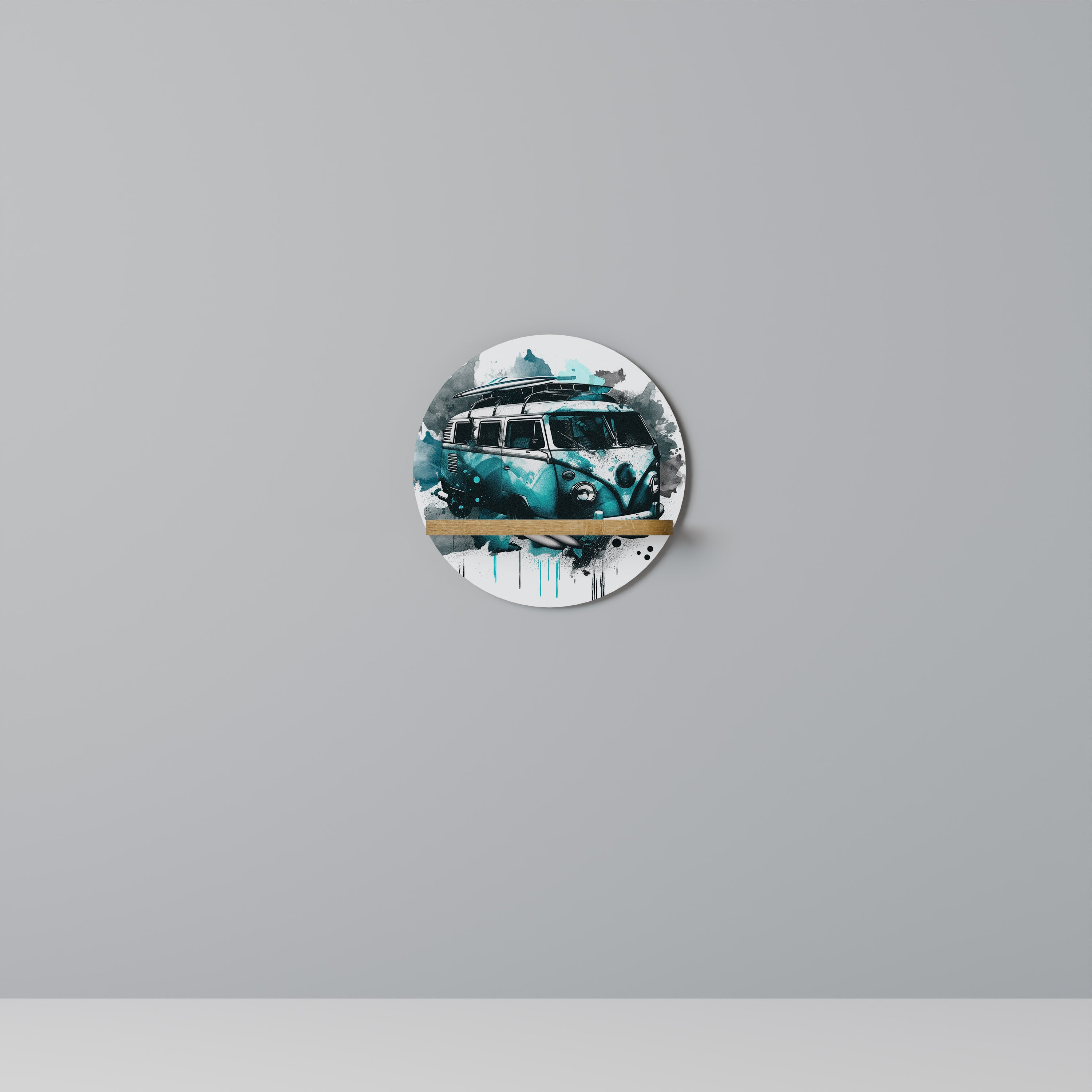 Estantería de arte redonda CARAVELLE LEGEND con efecto roble