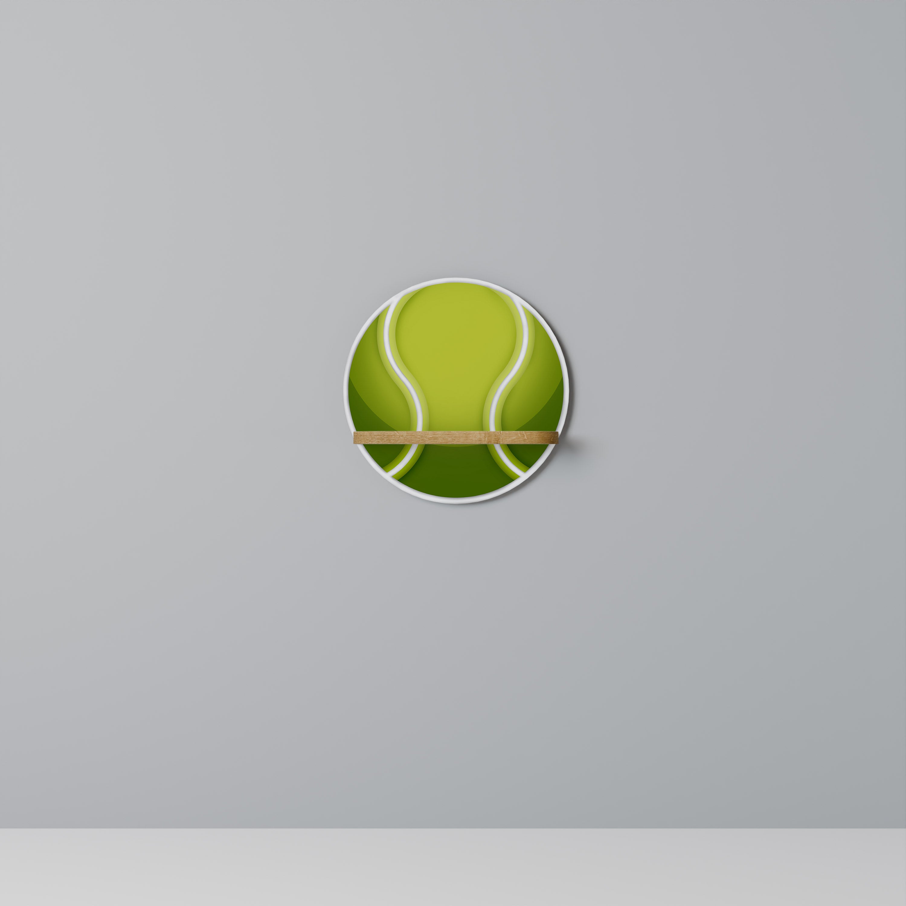 Estantería de arte redonda TENIS POINT con efecto roble