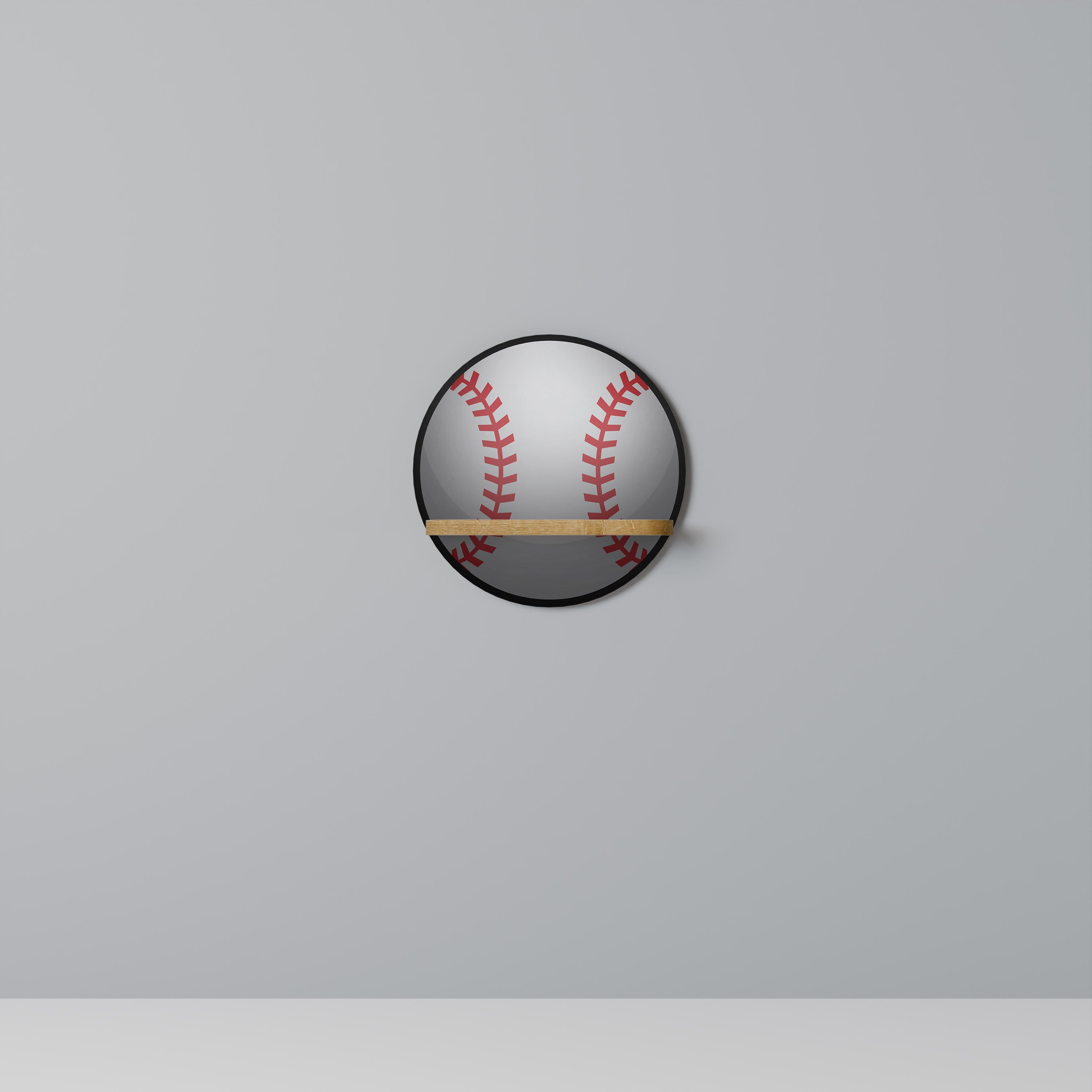 Estantería artística redonda BASEBALL Allure con efecto roble