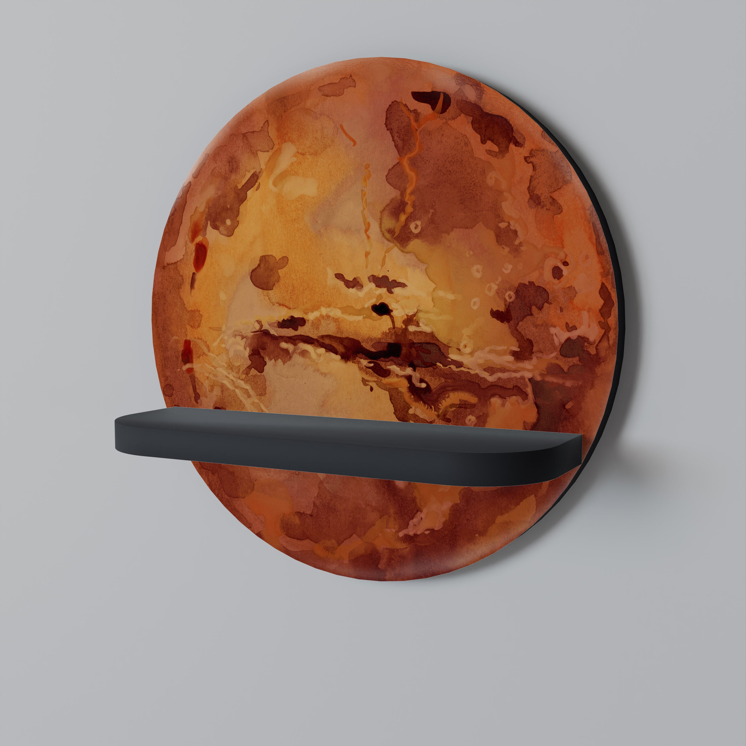 Estantería de arte redonda MARS TREAD con acabado negro