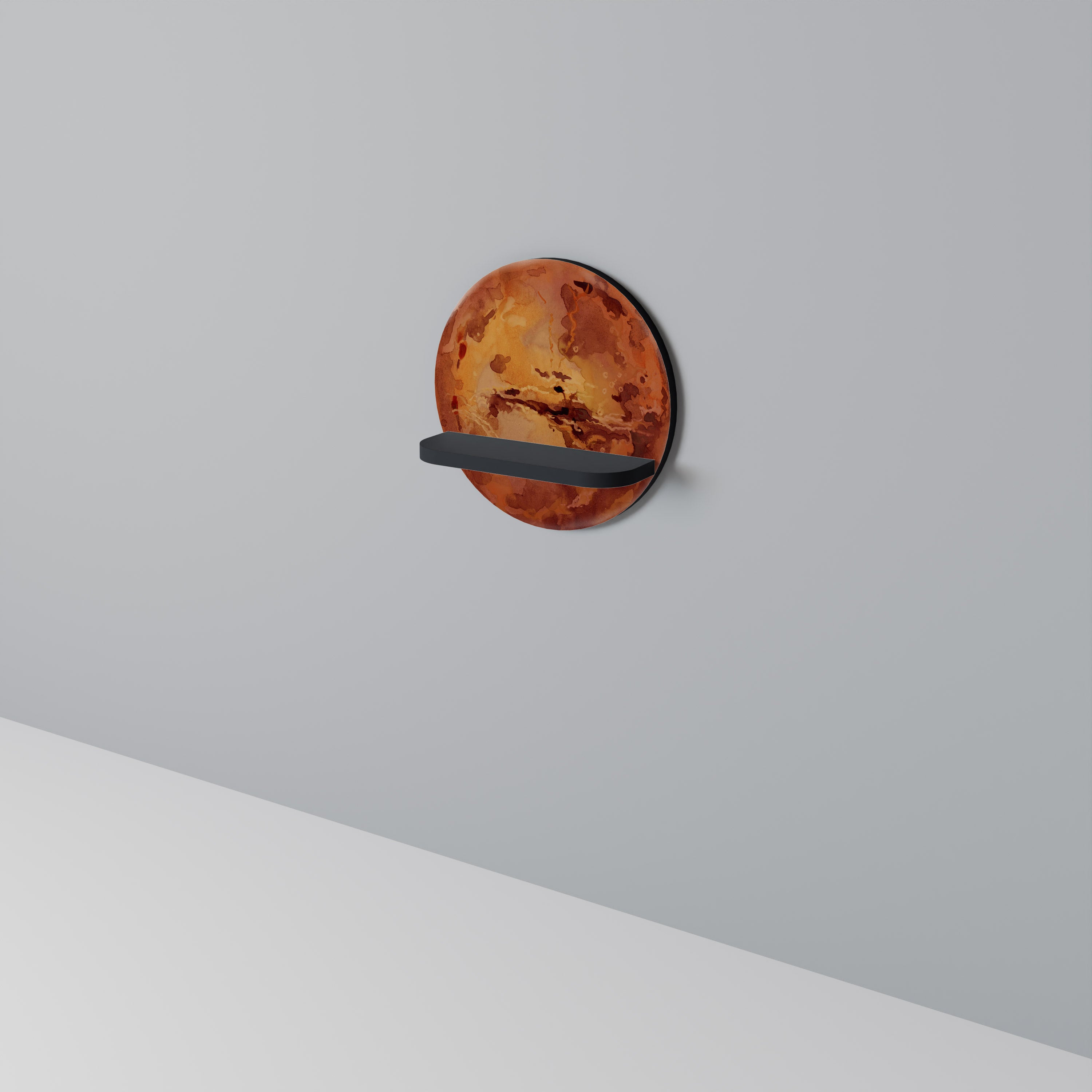 Estantería de arte redonda MARS TREAD con acabado negro
