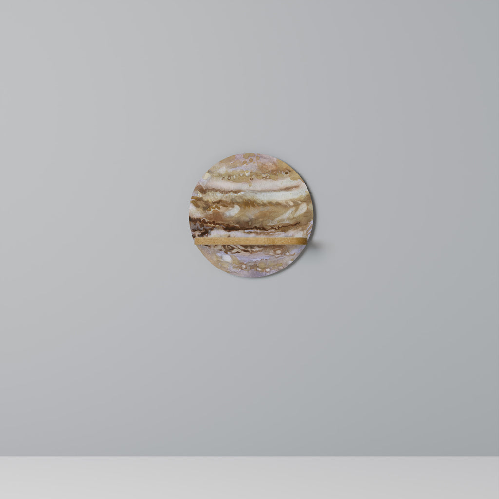 Estantería de arte redonda JUPITER WALK con efecto roble