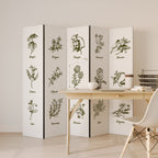 WHISPERS OF WILD HERBS Biombo Decorativo de 5 Paneles