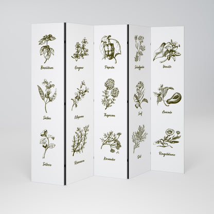HERBAL FINESSE - DE Biombo de 5 paneles