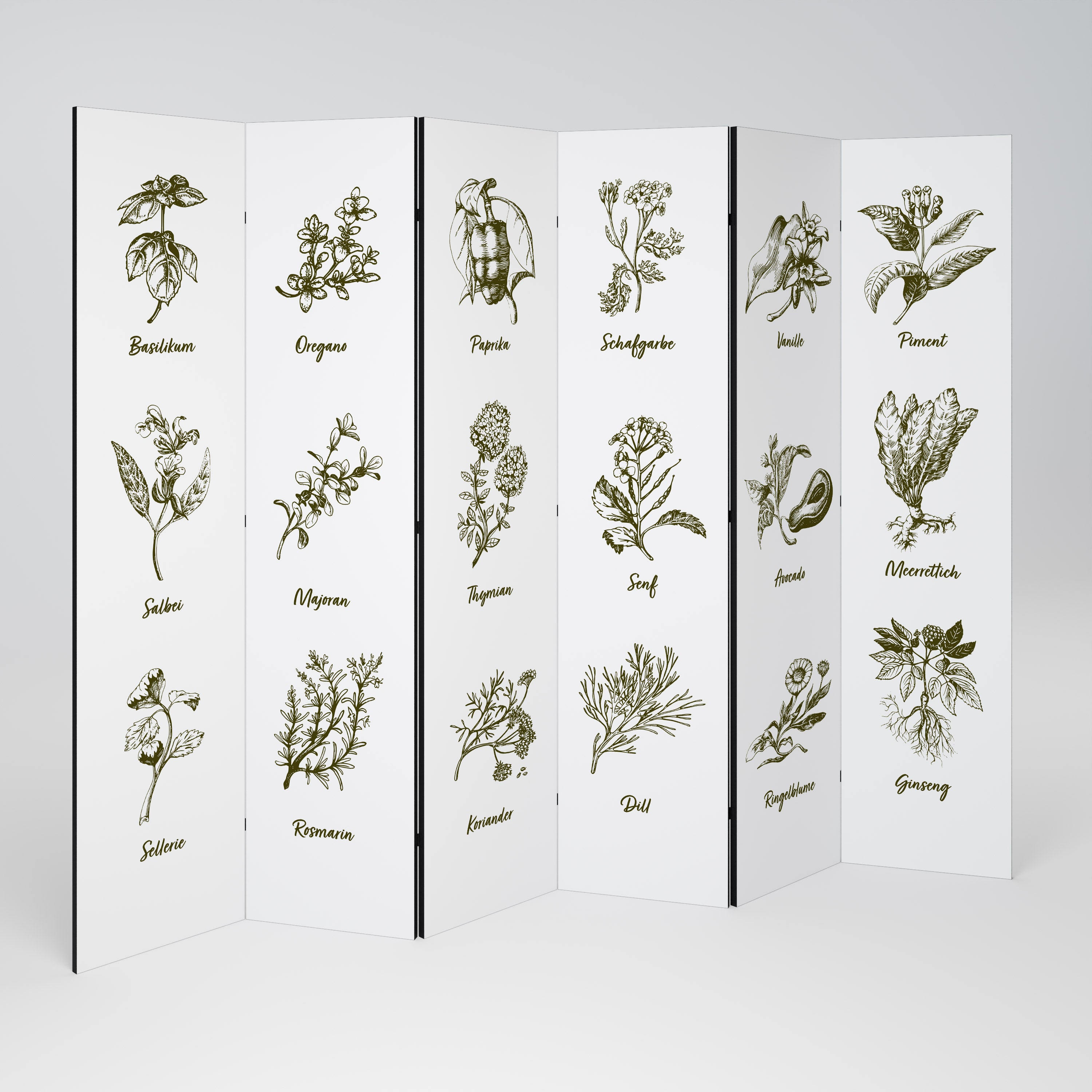 Biombo decorativo de 6 paneles HERBAL FINESSE - DE