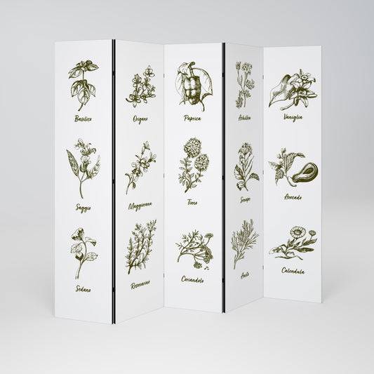 HERBAL FINESSE - IT Biombo de 5 paneles