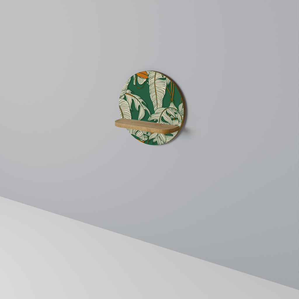 PLACERES VERDES Estantería de arte redonda con efecto roble