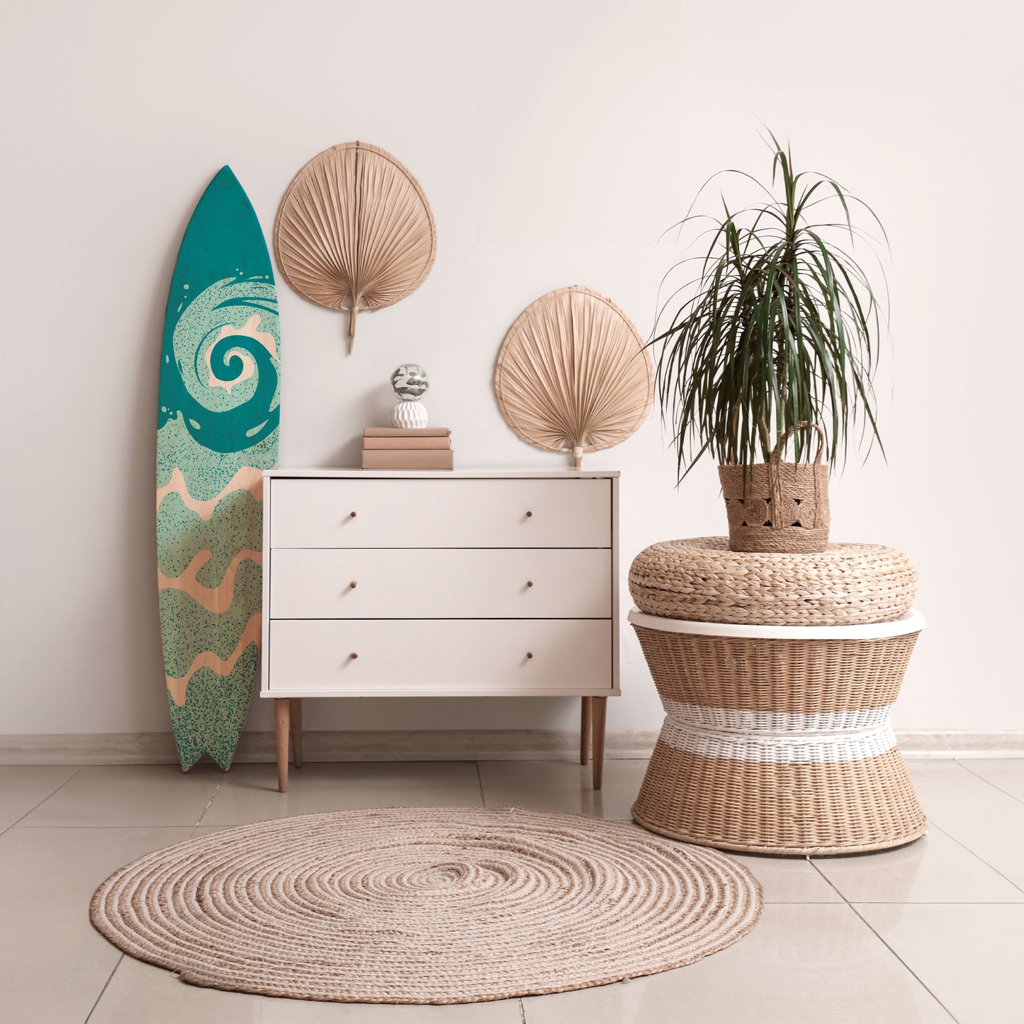 AQUA HELIX Panel decorativo de tabla de surf