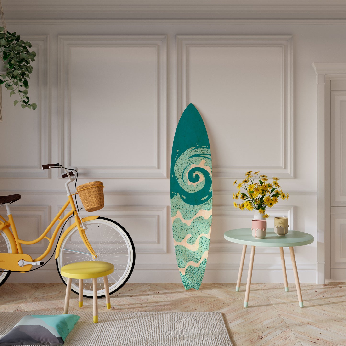 AQUA HELIX Panel decorativo de tabla de surf