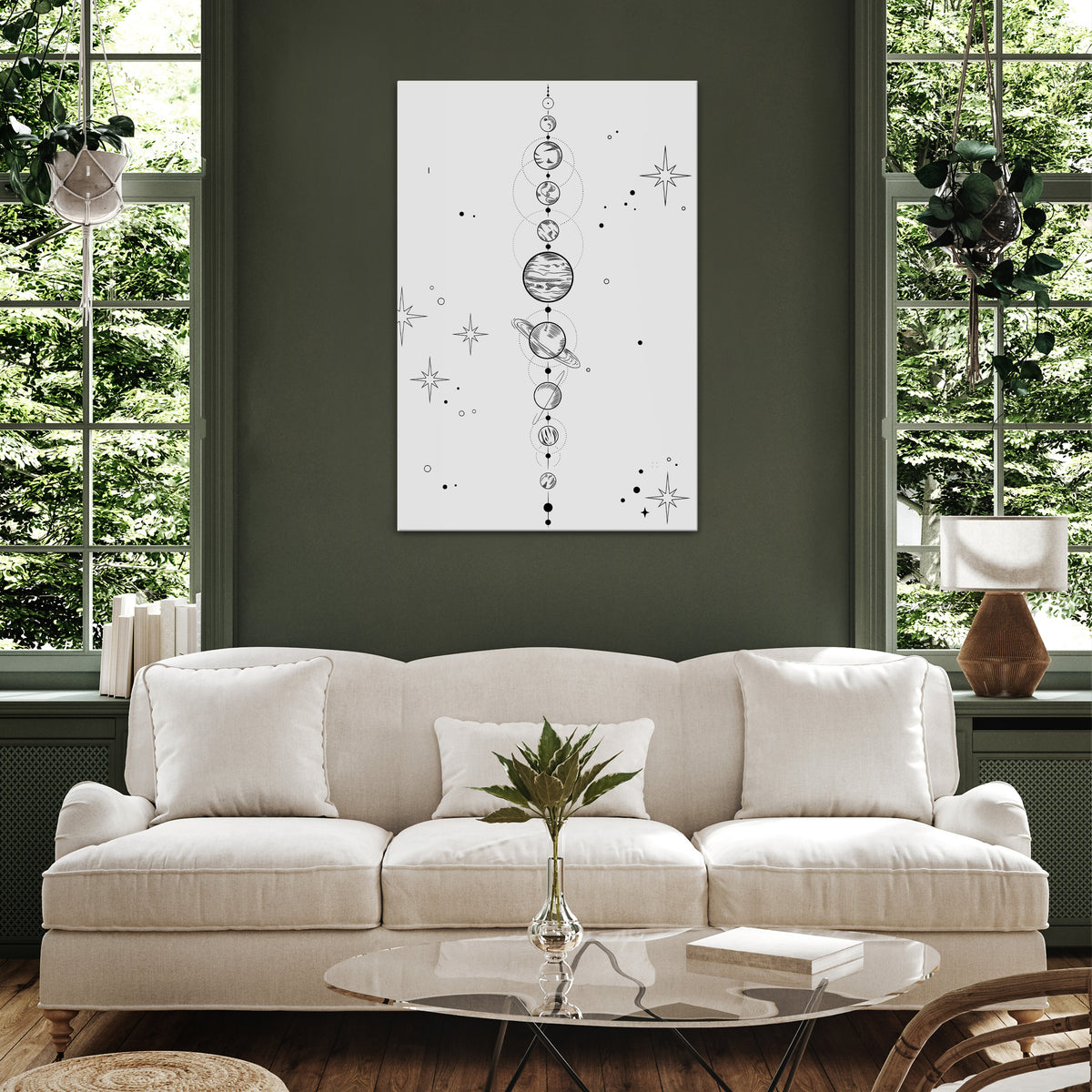 GALAXY OUTLINE Cuadro en lienzo vertical