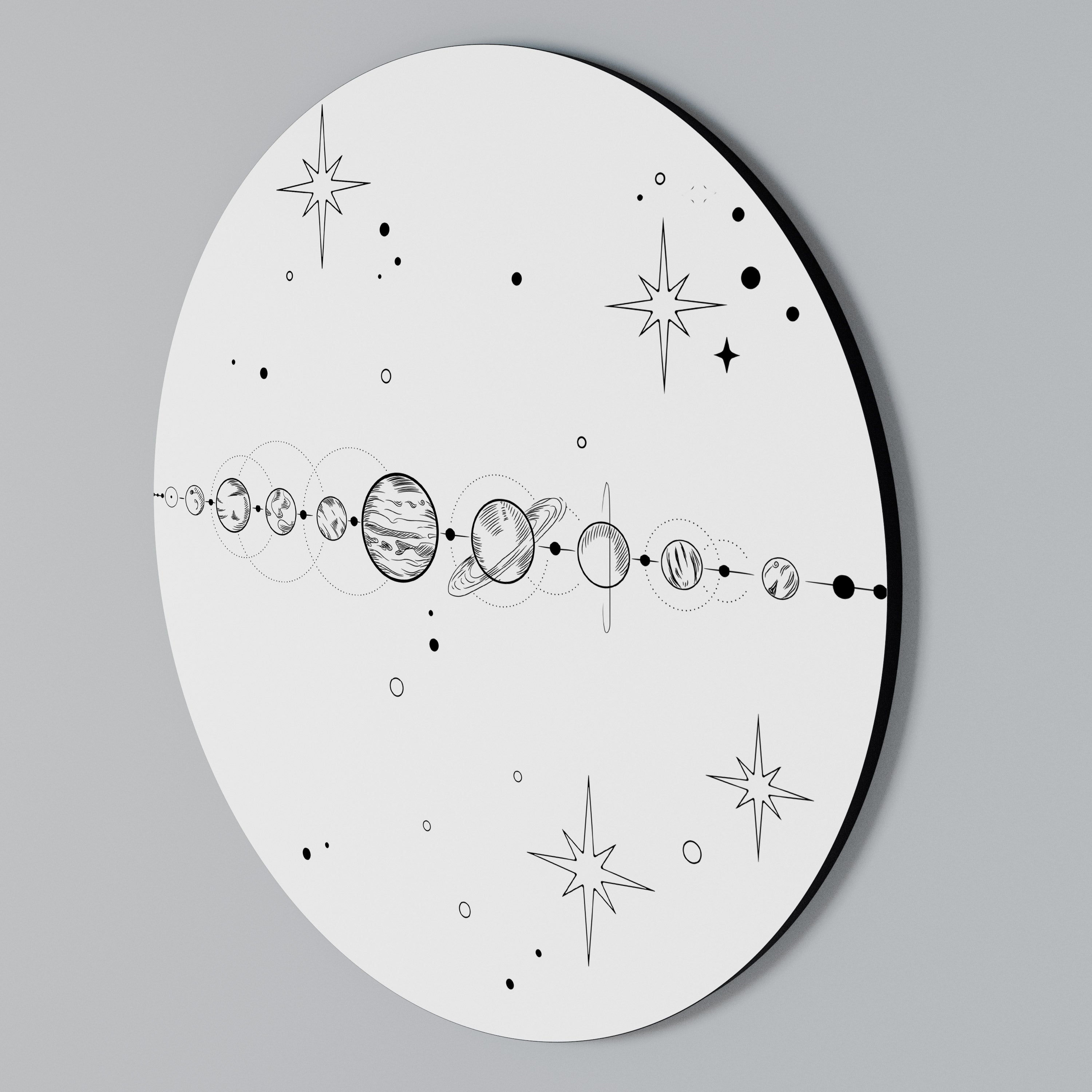 GALAXY OUTLINE Round Wall Art