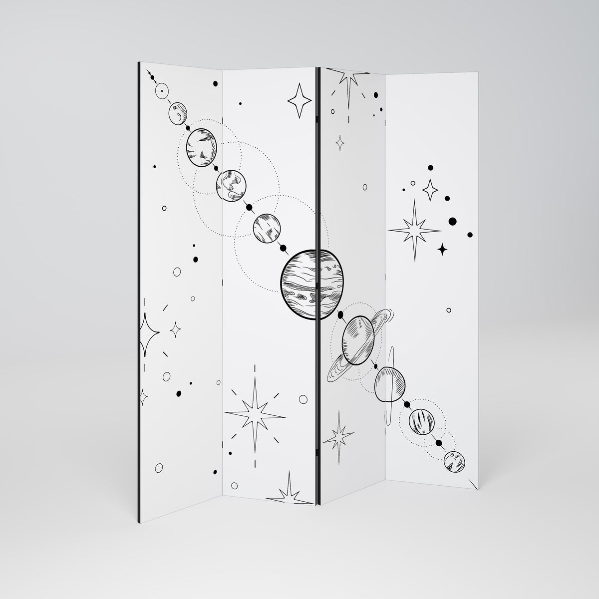 GALAXY OUTLINE Biombo de 4 paneles