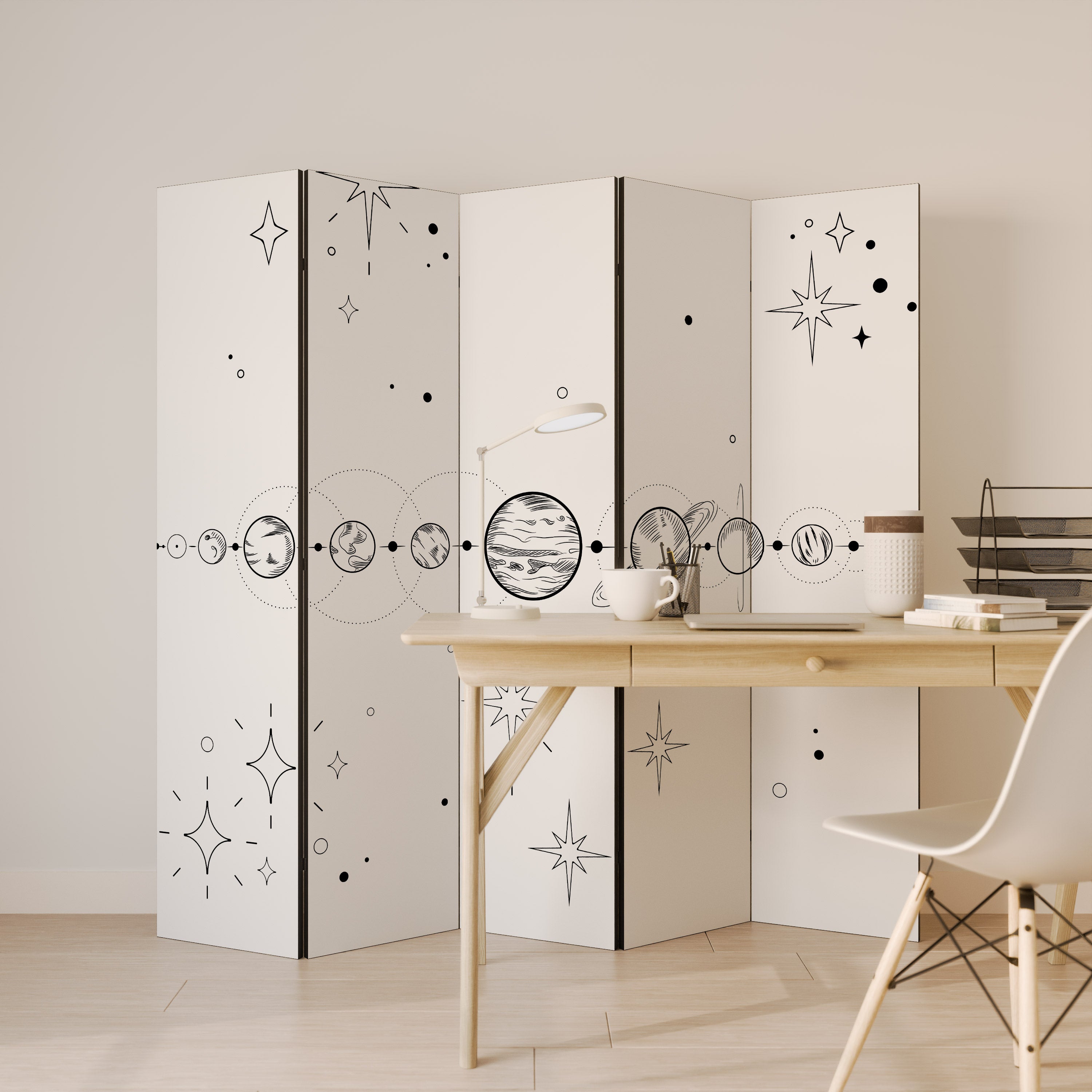 GALAXY OUTLINE 5-Panel Room Divider