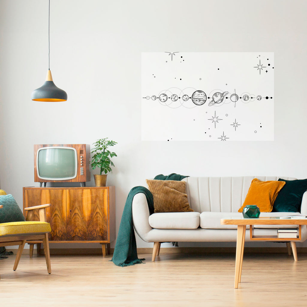 Póster horizontal autoadhesivo CONTORNO DE GALAXIA