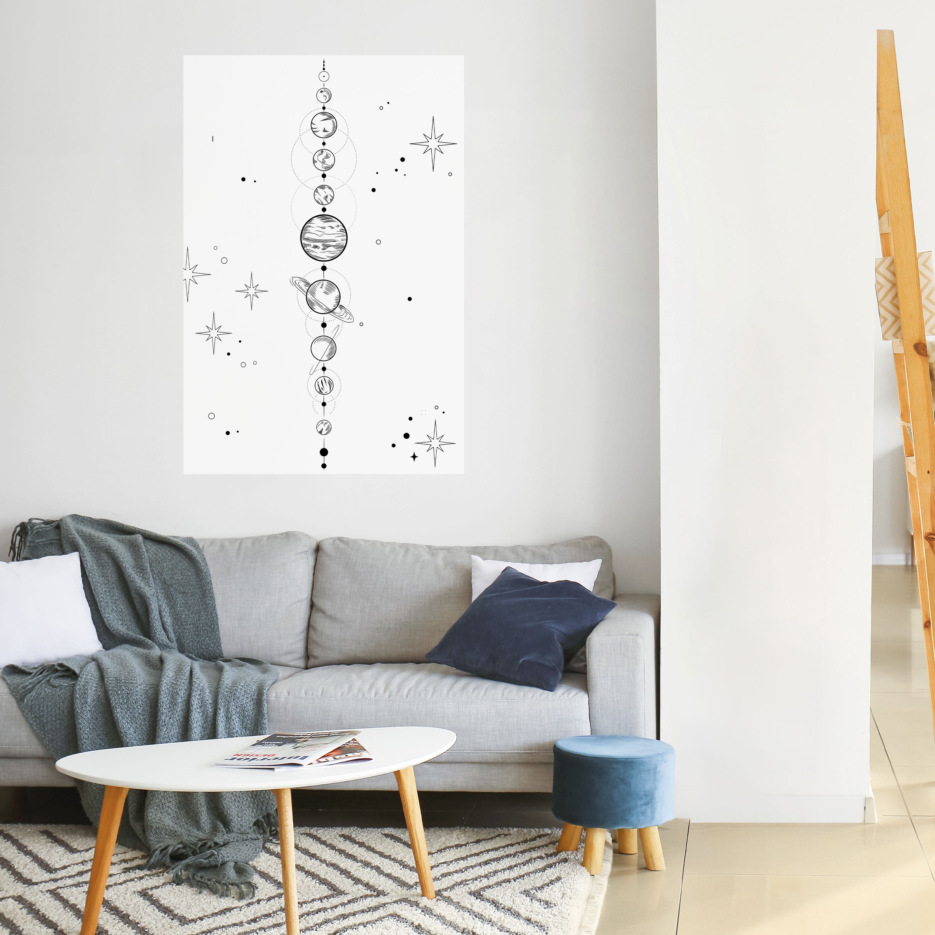 Póster vertical autoadhesivo GALAXY OUTLINE
