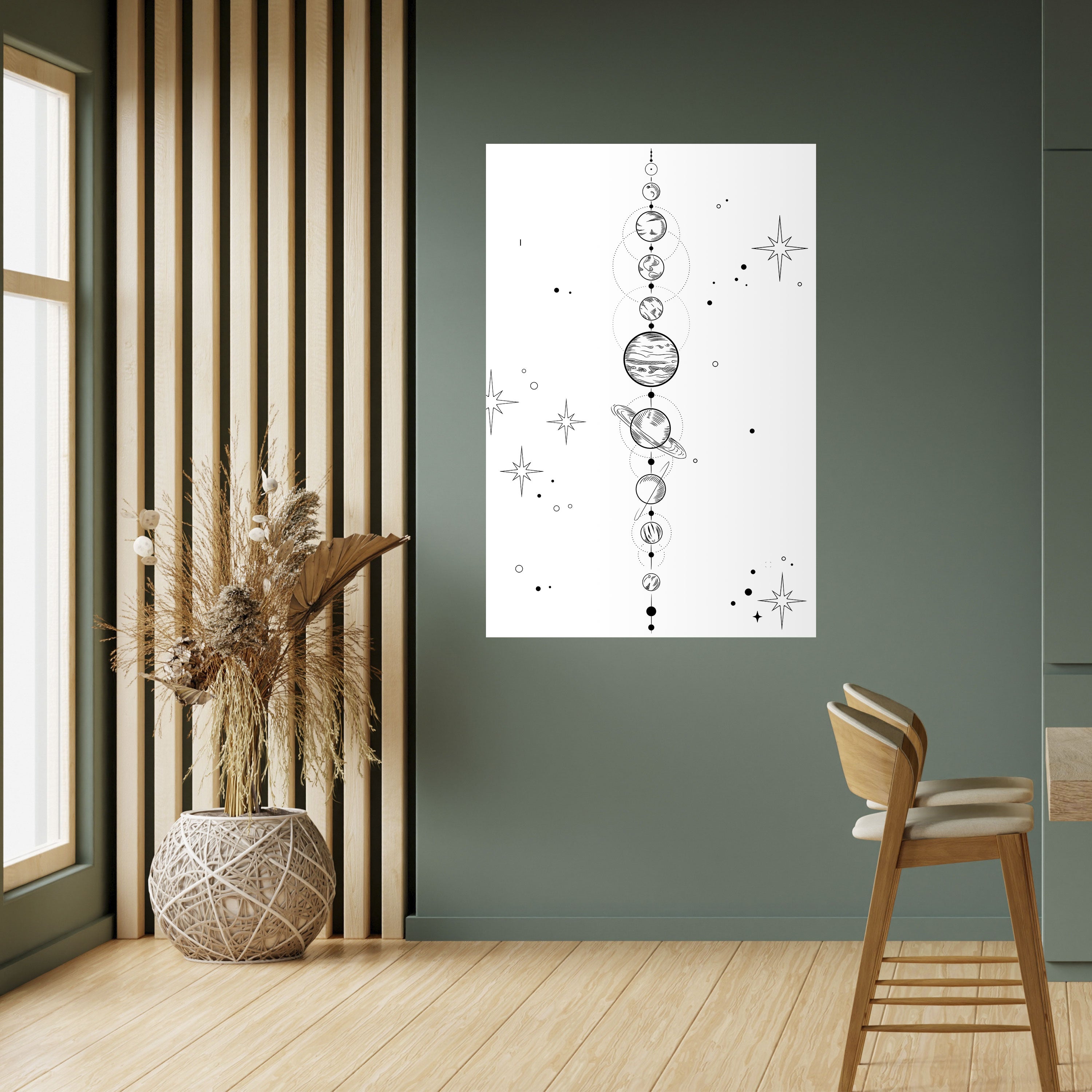 Póster vertical autoadhesivo GALAXY OUTLINE