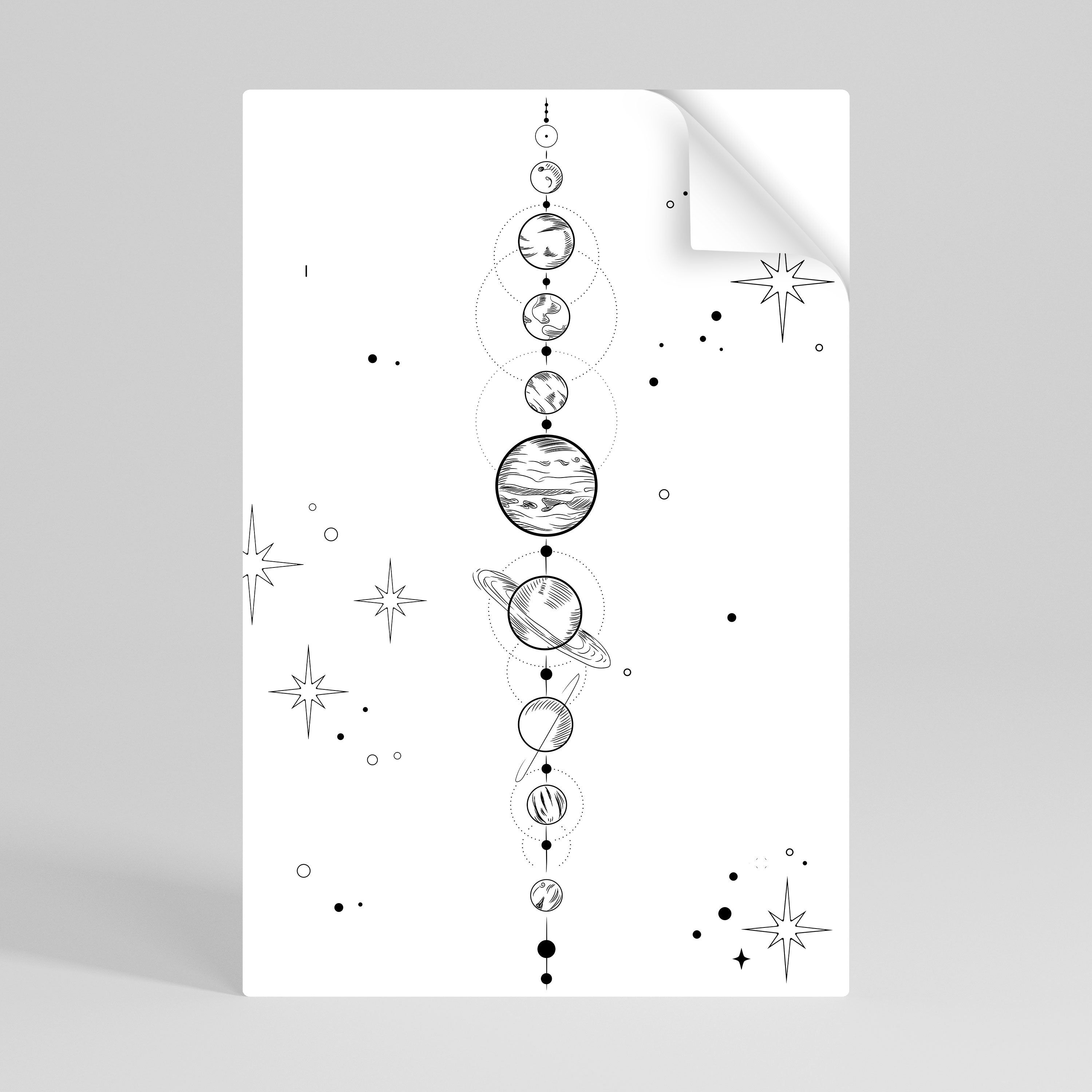 Póster vertical autoadhesivo GALAXY OUTLINE