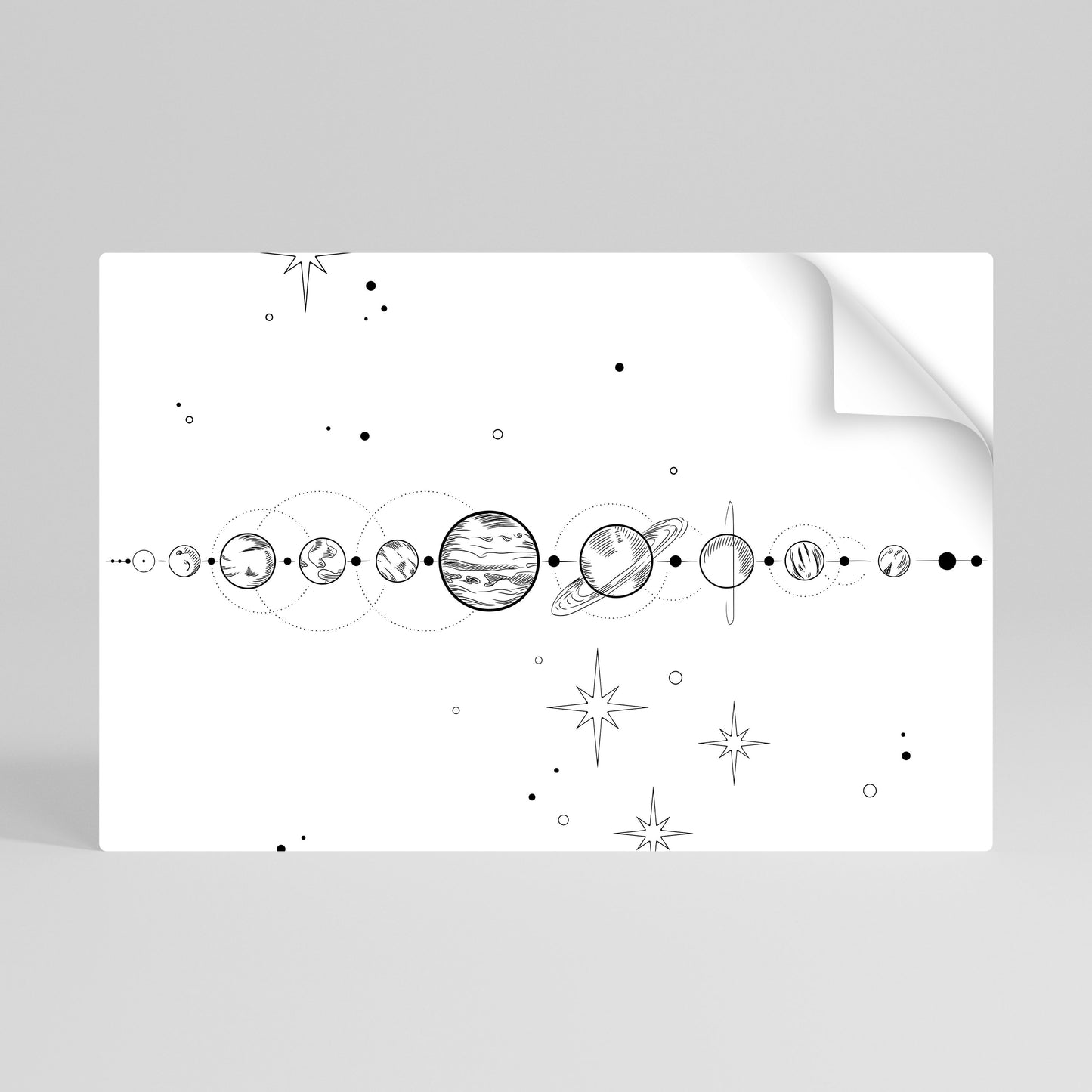 GALAXY OUTLINE Póster adhesivo horizontal