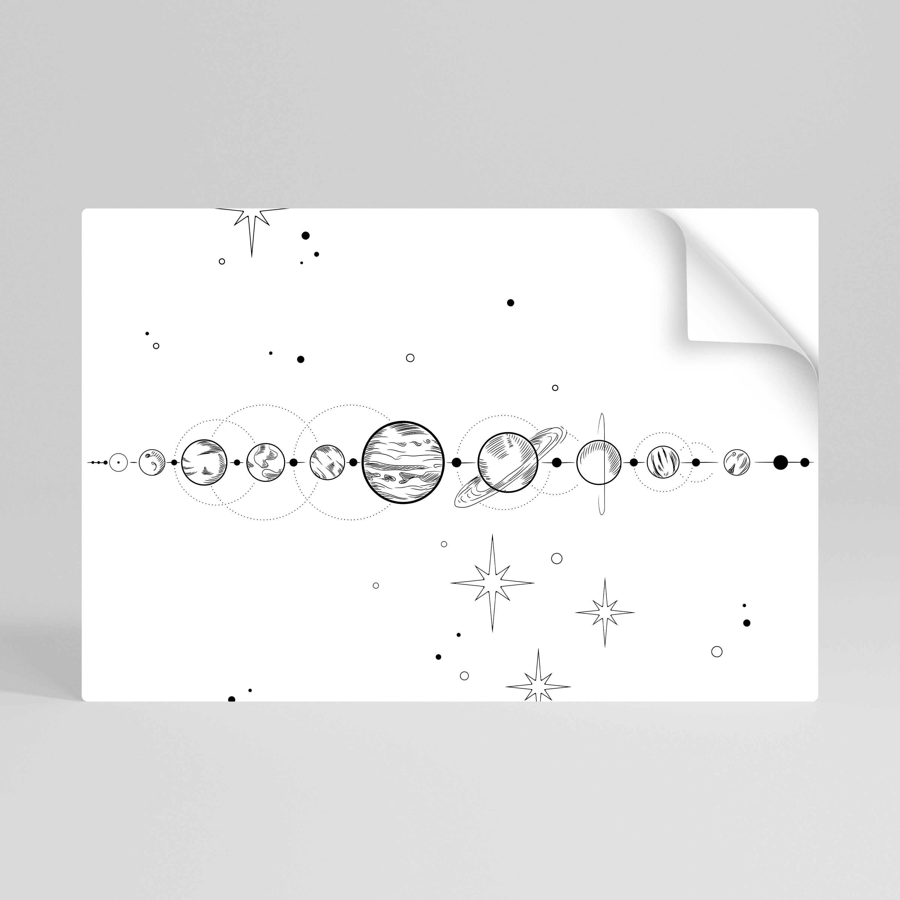 GALAXY OUTLINE Póster adhesivo horizontal