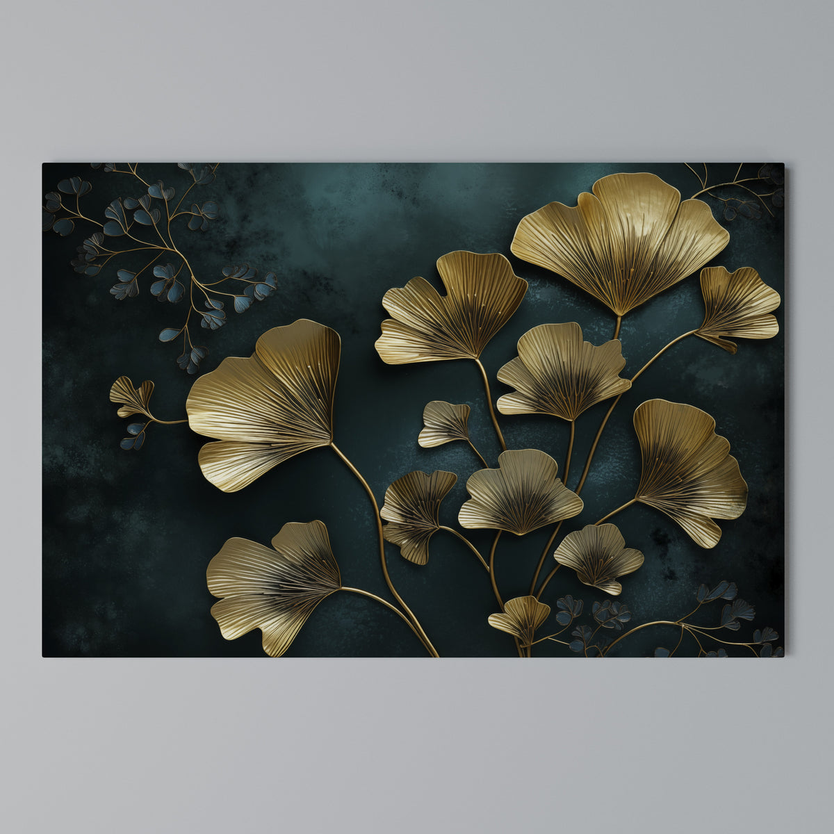 GOLDEN FLORA FANTASY Cuadro en lienzo horizontal