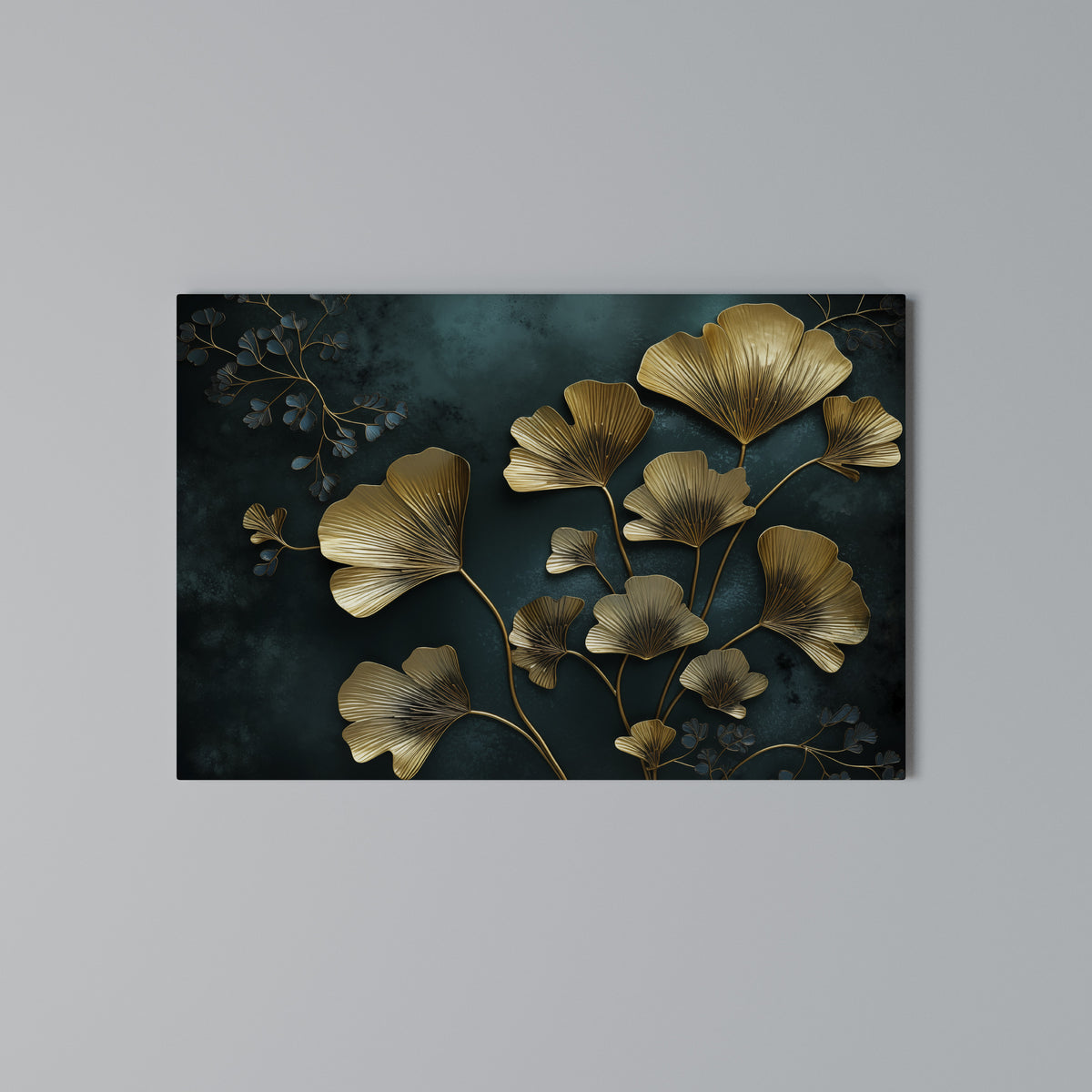 GOLDEN FLORA FANTASY Cuadro en lienzo horizontal