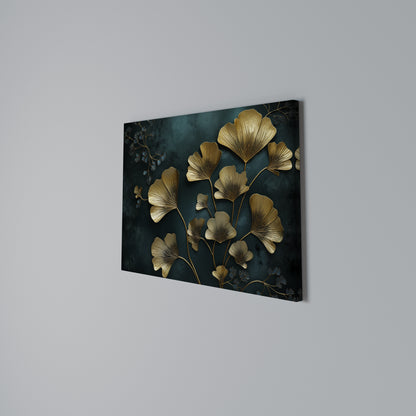 GOLDEN FLORA FANTASY Cuadro en lienzo horizontal