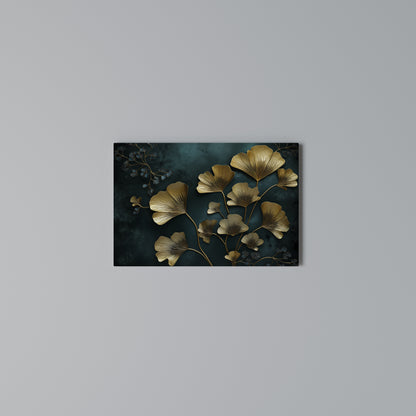 GOLDEN FLORA FANTASY Cuadro en lienzo horizontal