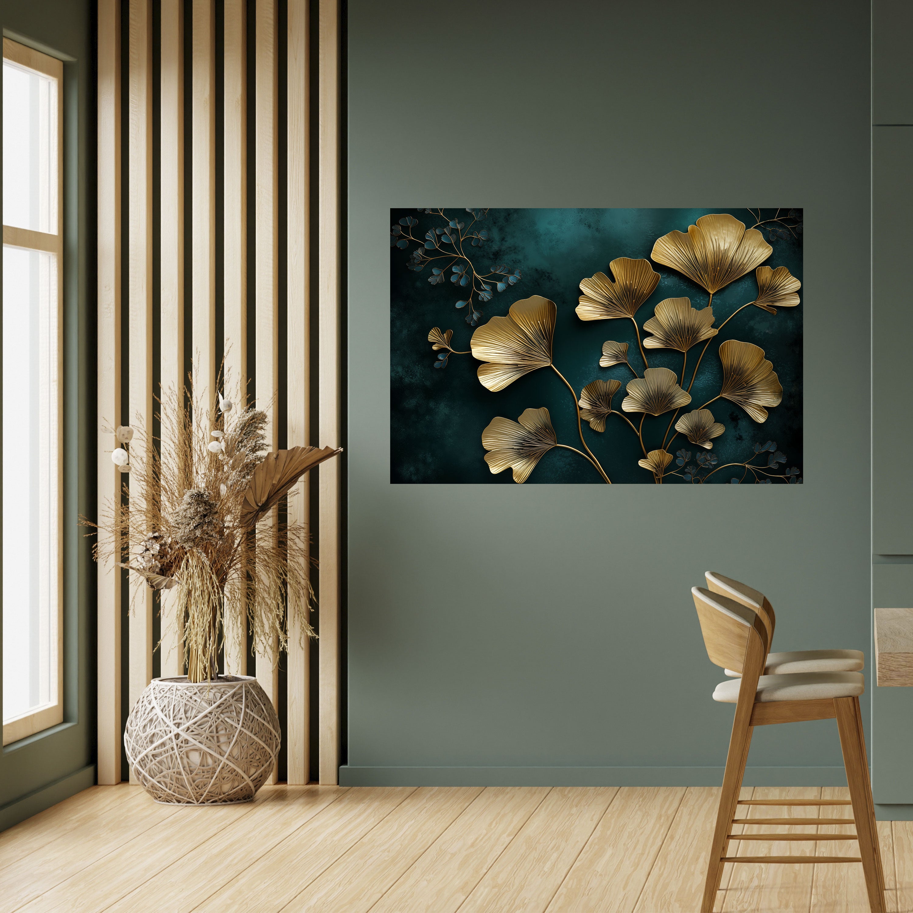 Póster horizontal autoadhesivo GOLDEN FLORA FANTASY