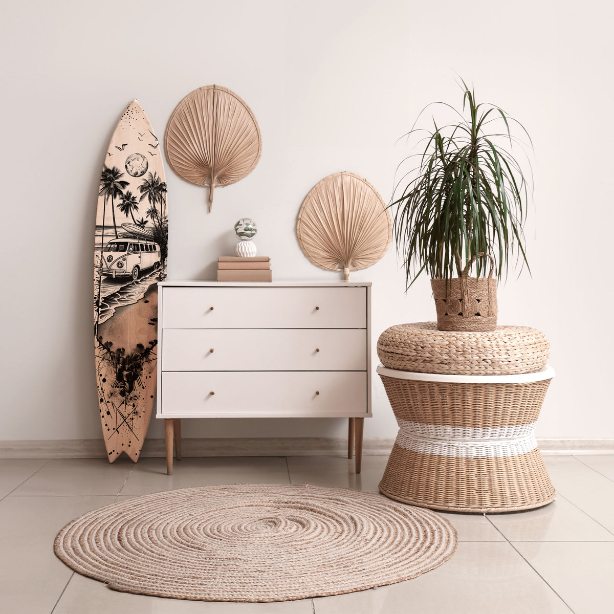 TRIPPY MEMORY Panel decorativo de tabla de surf