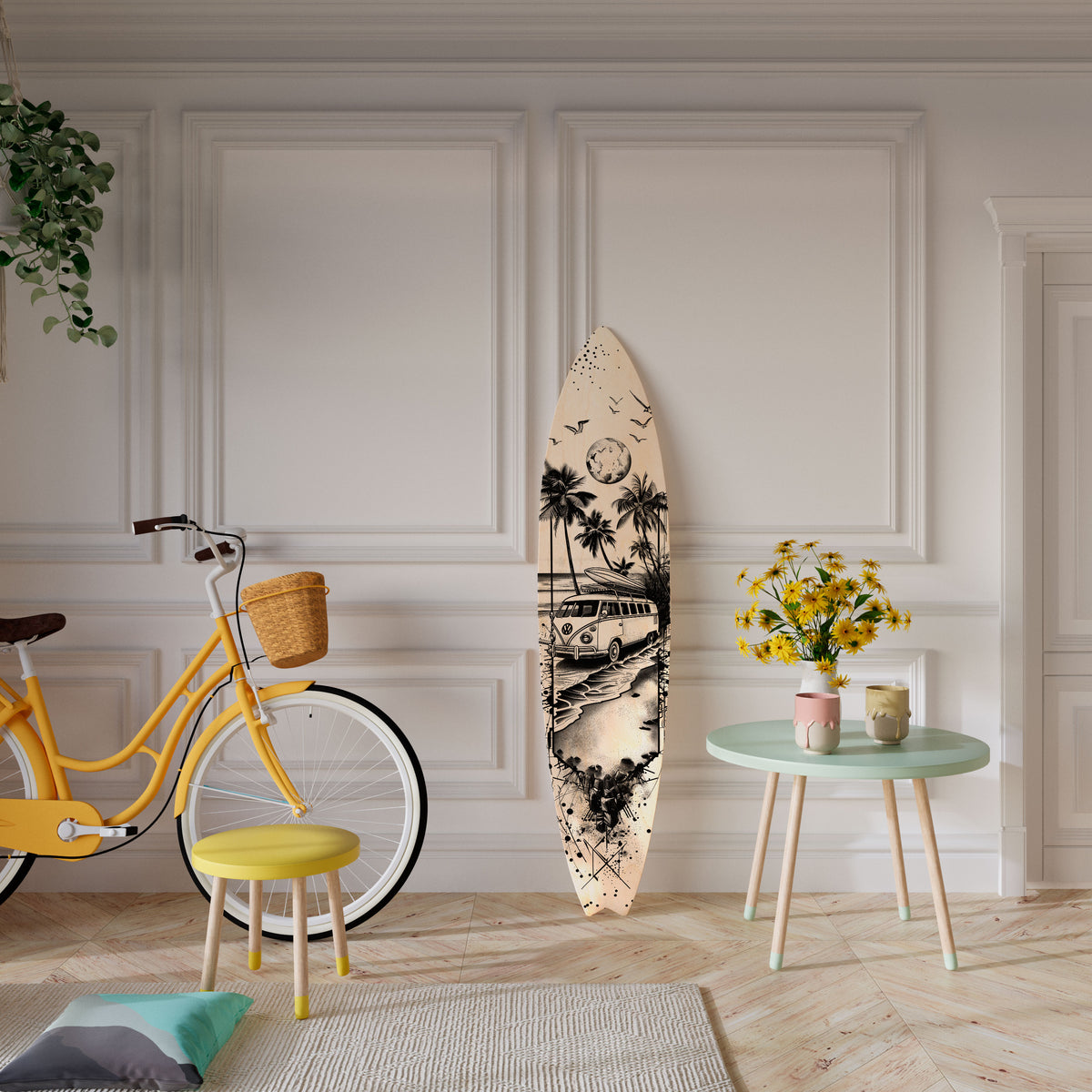 TRIPPY MEMORY Panel decorativo de tabla de surf